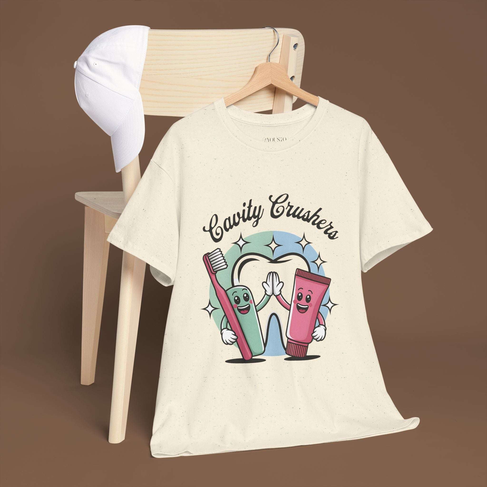 Cavity Crushers Tee - Fun Unisex Cotton Shirt, Perfect for Kids, Dentist Visits, Gifts, Birthdays, and Smiles! - YOUSTOMIZE