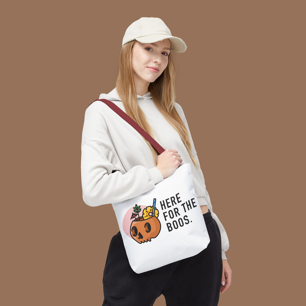 Halloween Tote Bag, Here for the Boos, Spooky Shopping Bag, Trick or Treat Tote, Autumn Accessory - YOUSTOMIZE