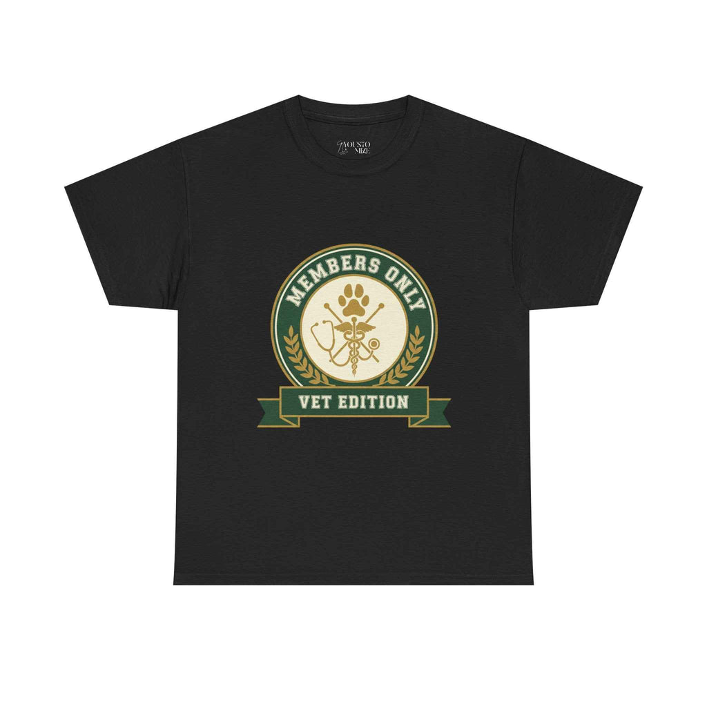 Retro Collegiate Vet Med T-Shirt - Members Only Vet Edition | Vintage Veterinary Stethoscope & Paw Print Crest