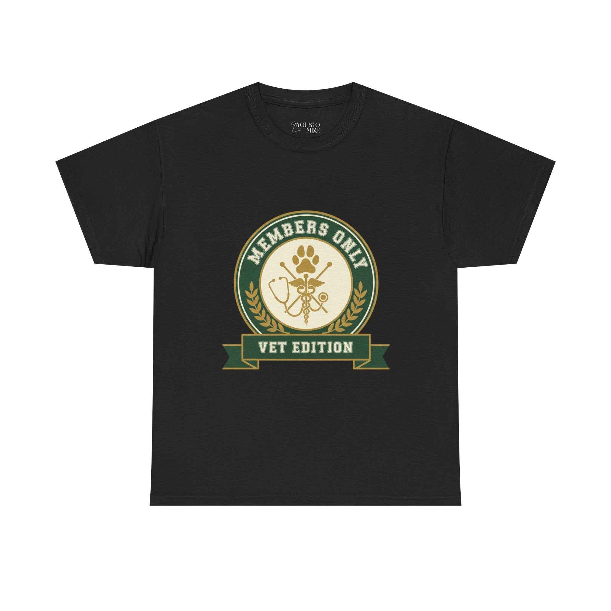 Retro Collegiate Vet Med T-Shirt - Members Only Vet Edition | Vintage Veterinary Stethoscope & Paw Print Crest