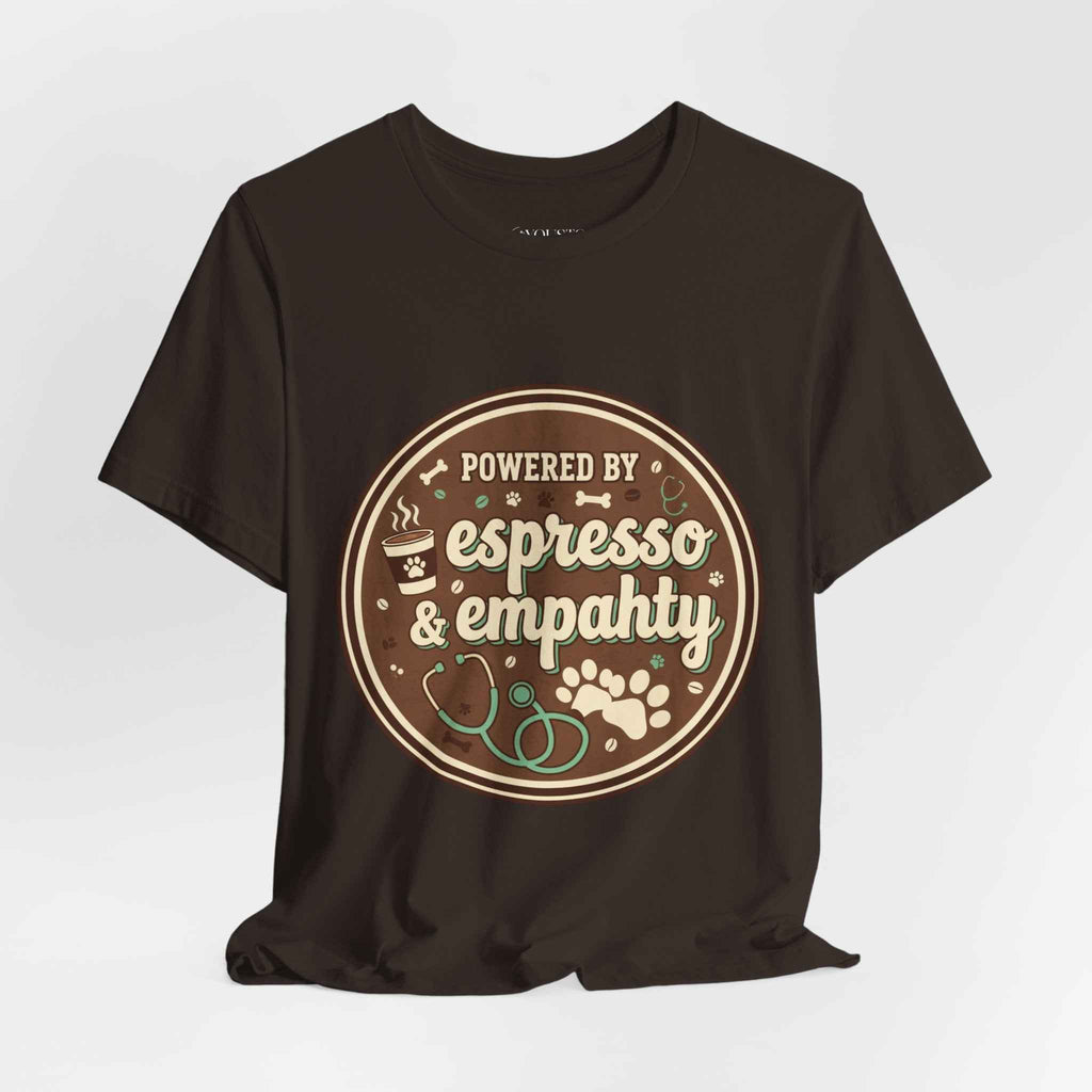 Empathy & Espresso Unisex T-Shirt for Veterinarians - Coffee Lover Vet Tee Gift