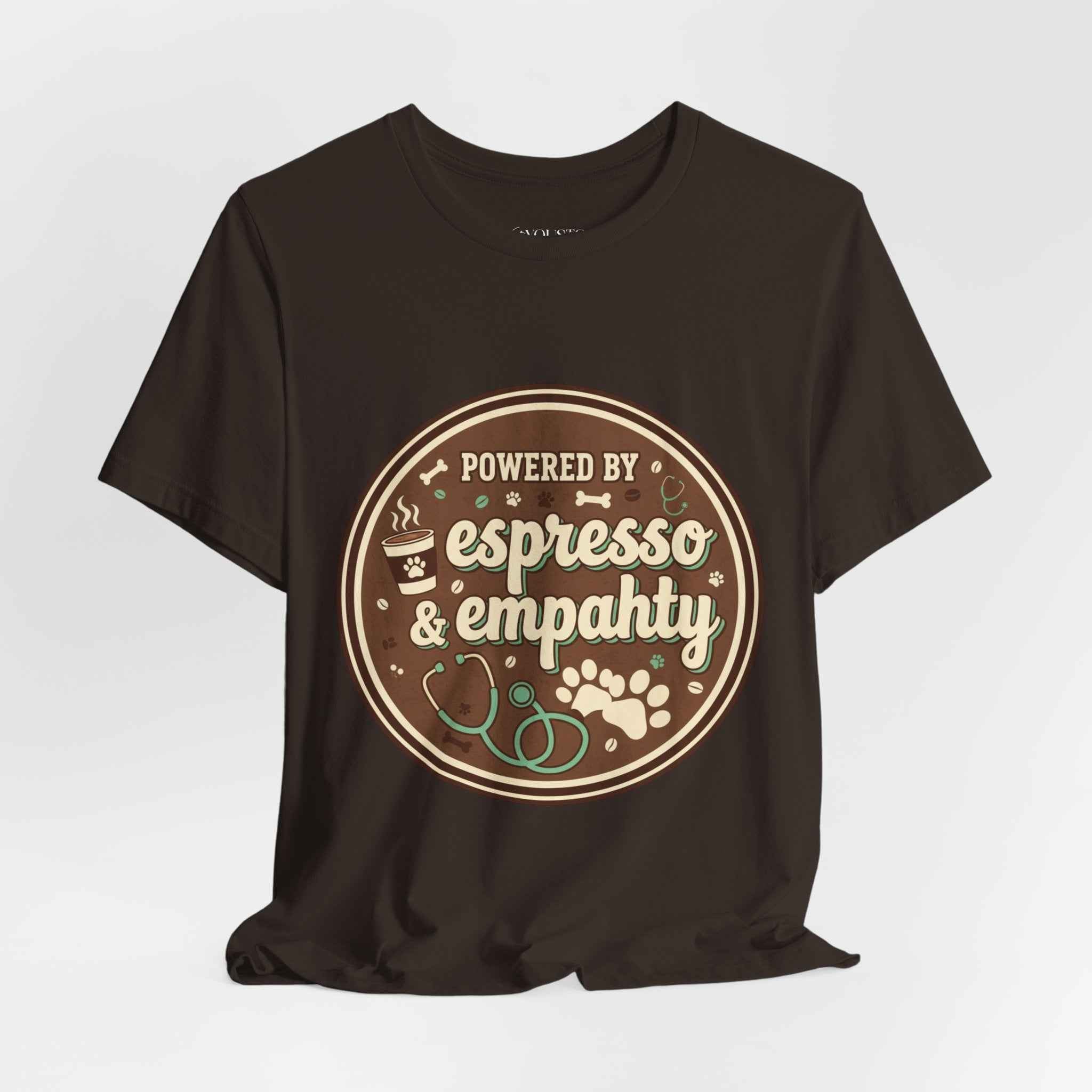 Empathy & Espresso Unisex T-Shirt for Veterinarians - Coffee Lover Vet Tee Gift