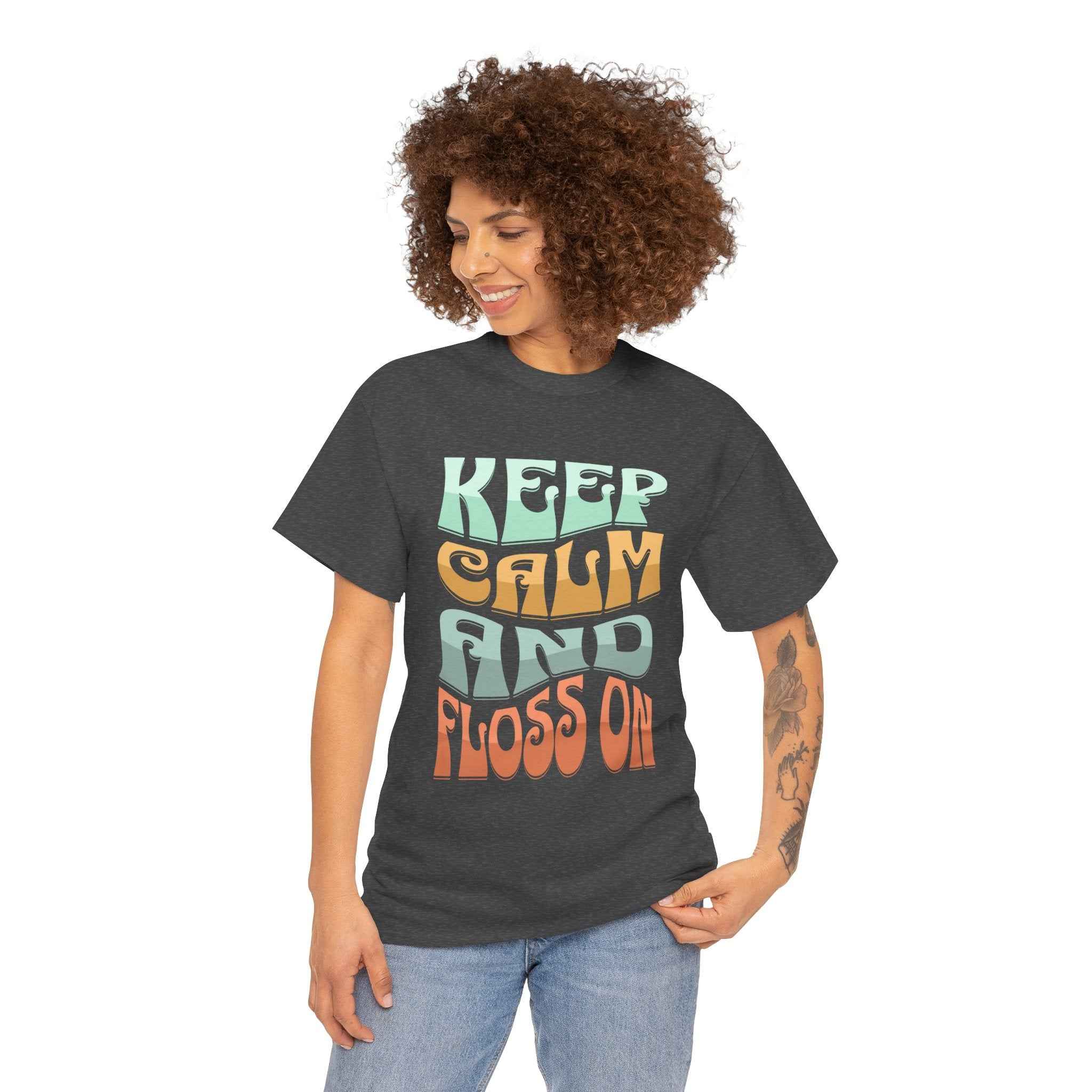 Funny Keep Calm and Floss Unisex T-Shirt - Dentist Tooth Care Shirt