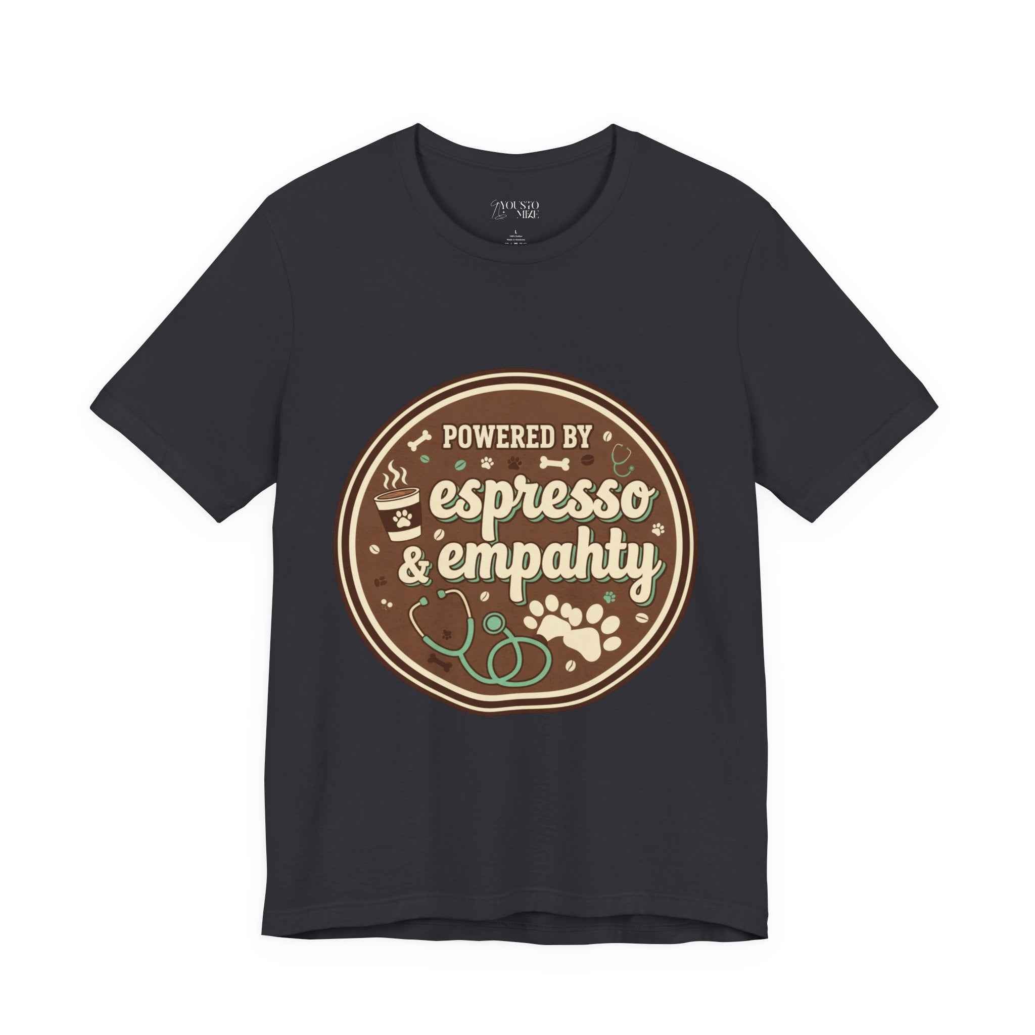 Empathy & Espresso Unisex T-Shirt for Veterinarians - Coffee Lover Vet Tee Gift