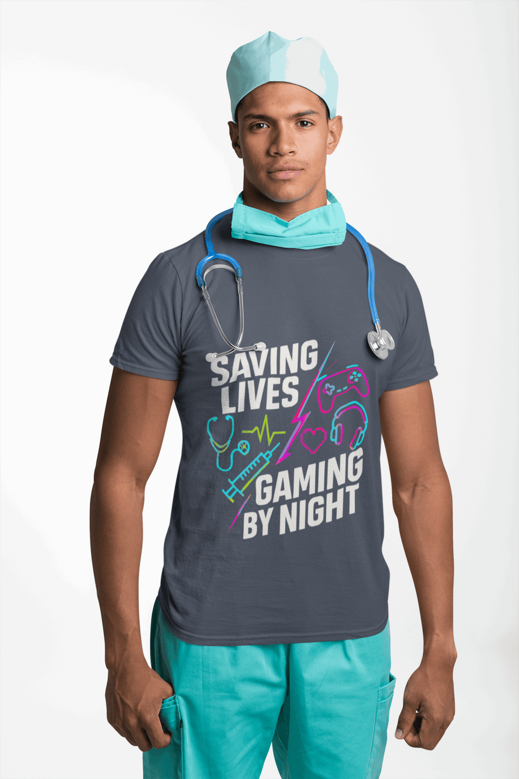 Gaming by Night Unisex T-Shirt | Perfect for Gamers, Medical Professionals, Casual Wear, Gift, Birthday Product vendor