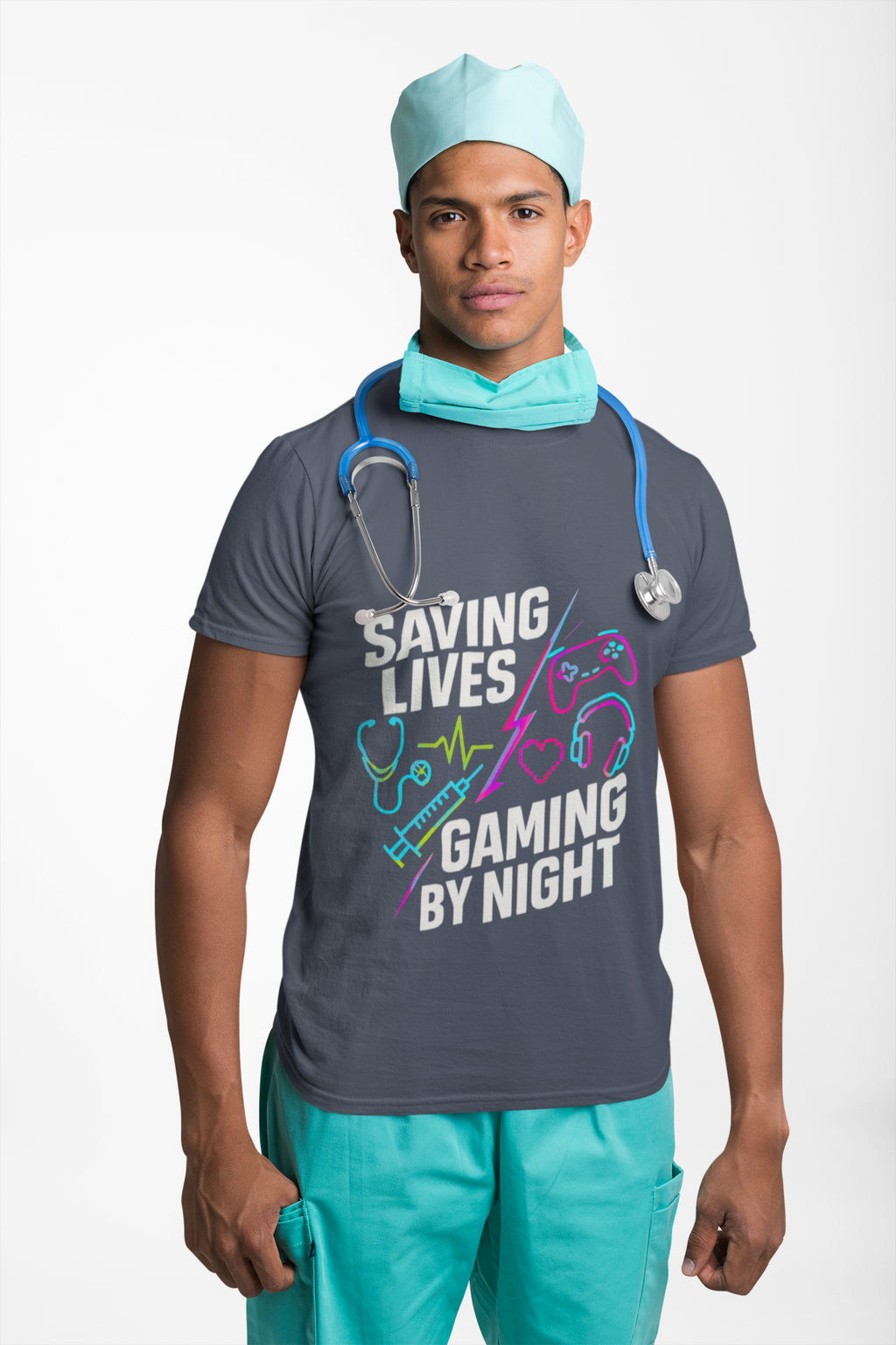 Gaming by Night Unisex T-Shirt | Perfect for Gamers, Medical Professionals, Casual Wear, Gift, Birthday Product vendor