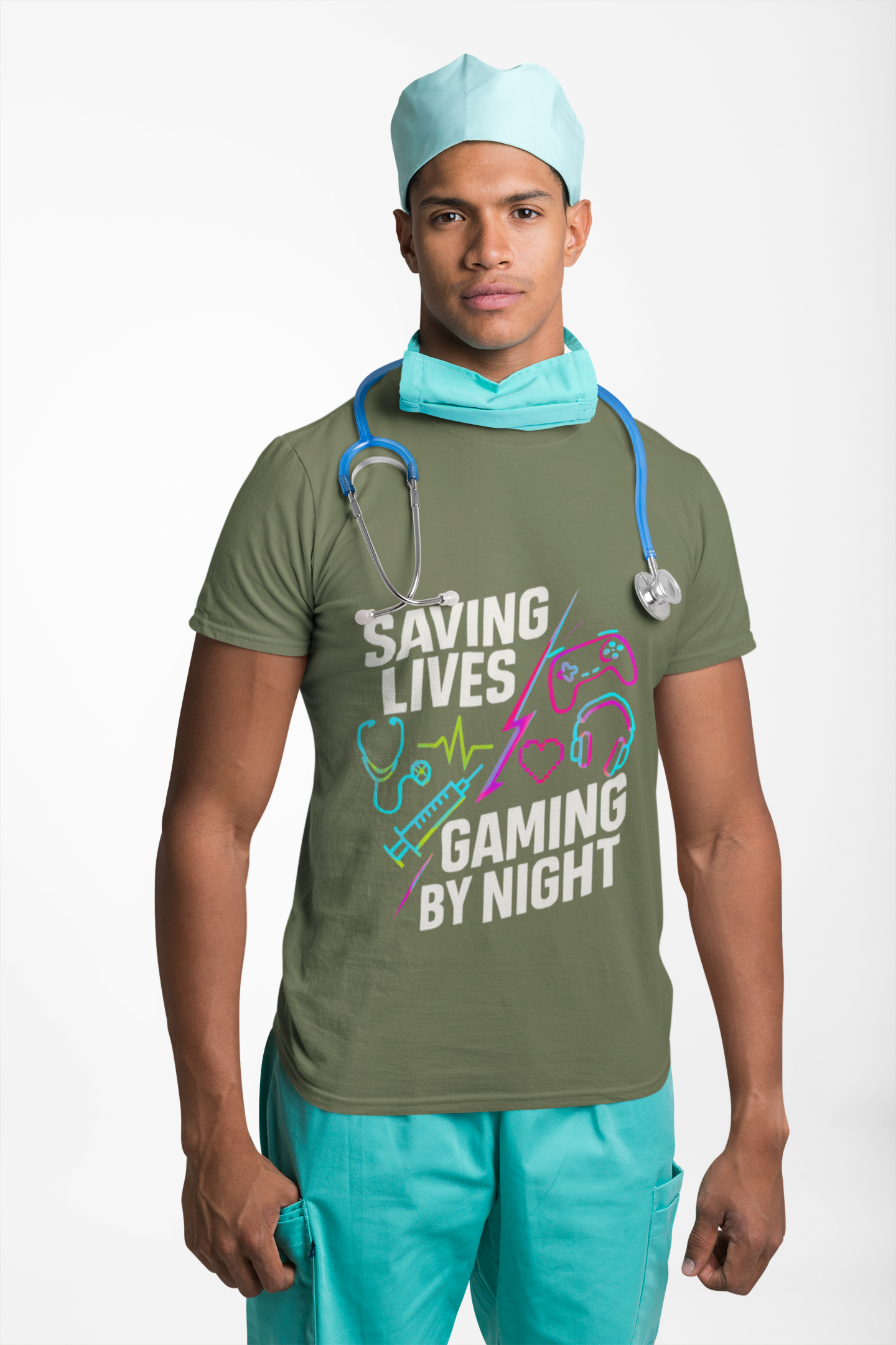Gaming by Night Unisex T-Shirt | Perfect for Gamers, Medical Professionals, Casual Wear, Gift, Birthday Product vendor