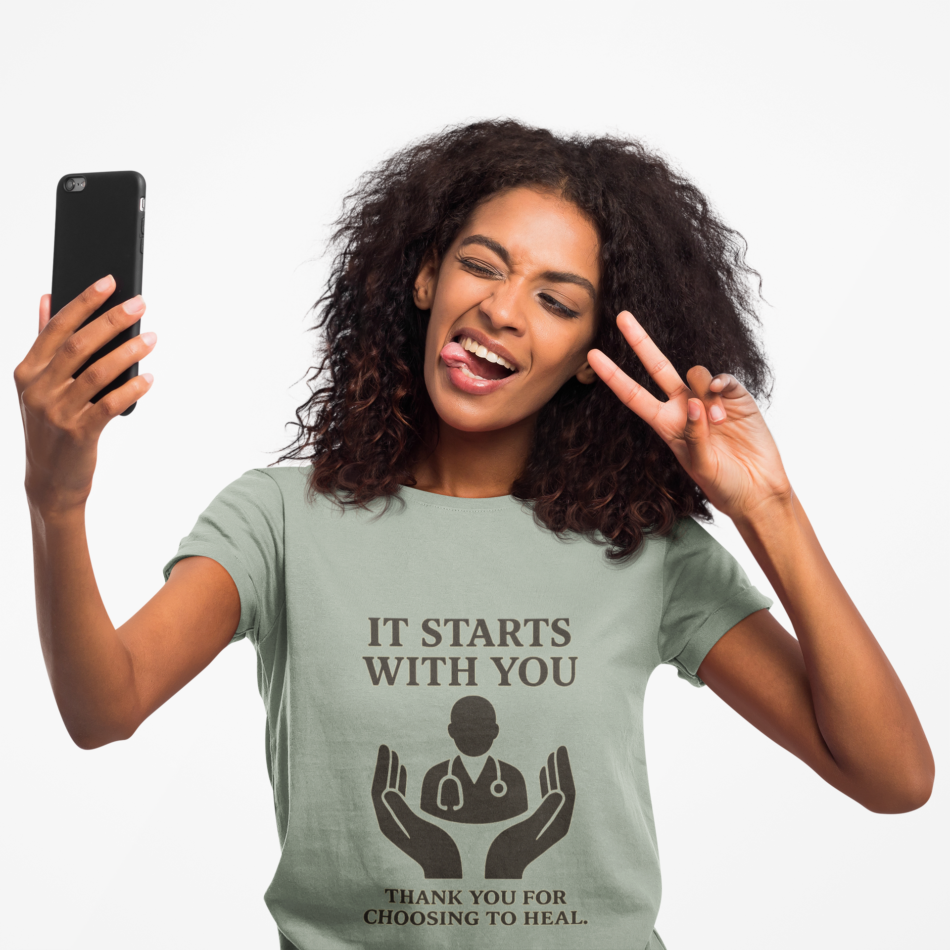 Inspirational Healthcare T-Shirt, Thank You for Choosing to Heal Shirt – Nurse Appreciation Gift – Doctor Gratitude T-shirt – It Starts With You – Minimalist Medical Design Product vendor