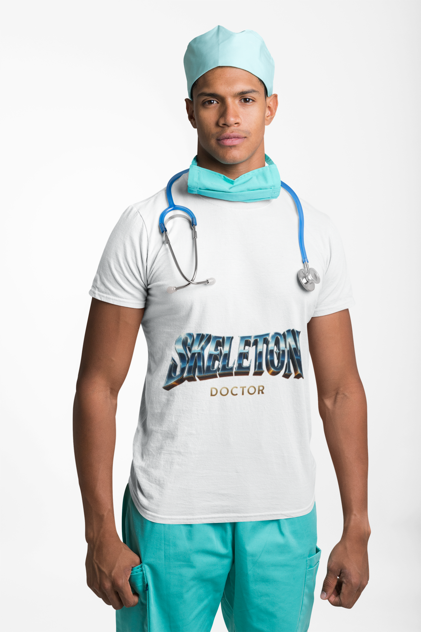 Skeleton Doctor Unisex Softstyle T-Shirt | Fun Halloween Tee, Cute Gift for Medical Professionals, Skeleton Graphic Shirt, Spooky Product vendor