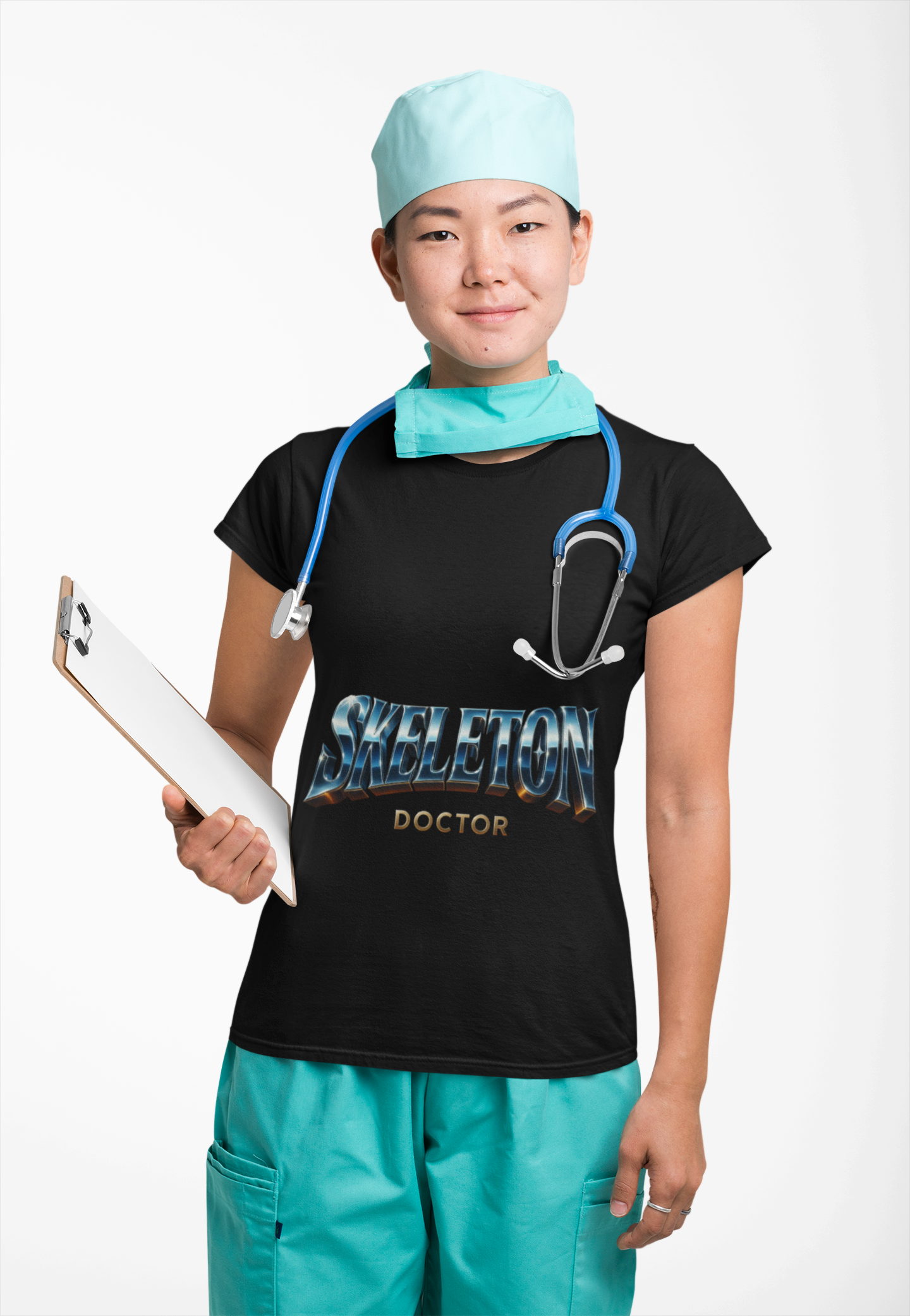 Skeleton Doctor Unisex Softstyle T-Shirt | Fun Halloween Tee, Cute Gift for Medical Professionals, Skeleton Graphic Shirt, Spooky Product vendor