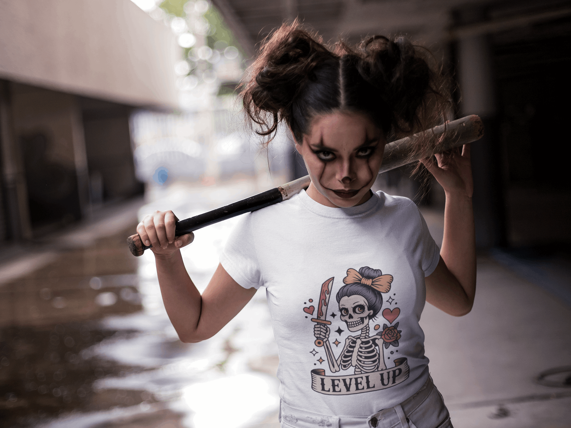 Level Up Skeleton Graphic Unisex Softstyle T-Shirt, Cute Halloween Tee, Gift for Gamers, Spooky Season Apparel, Goth Fashion Product vendor