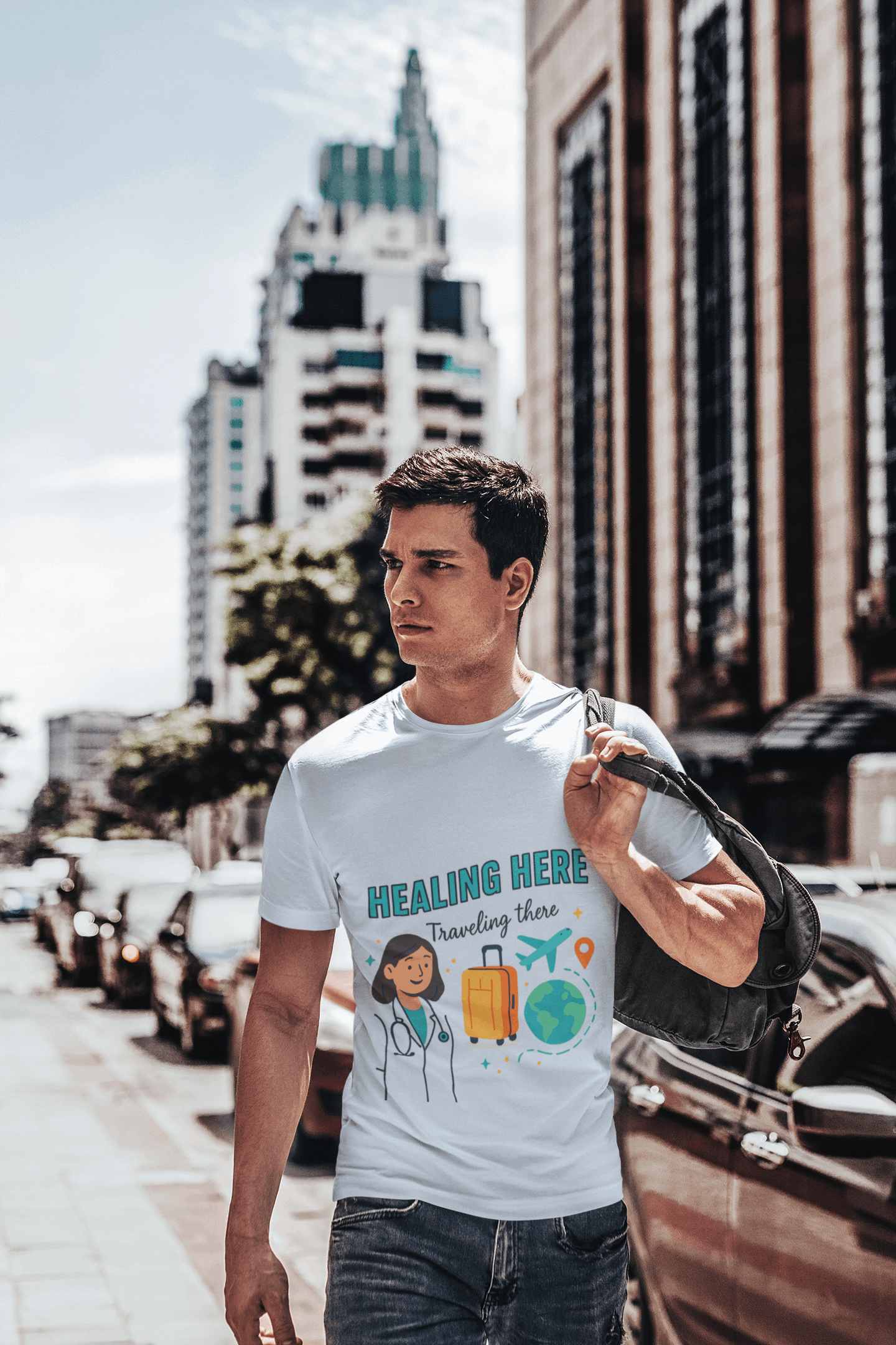 Travel-Inspired Healthcare T-Shirt, Best Doctor Gift, Travel Nurse Apparel, Healing Here Tee, Unisex Graphic Shirt, Vacation Outfit Product vendor