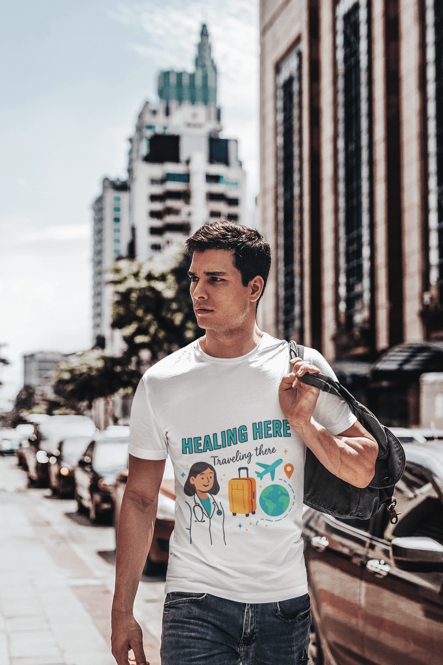 Travel-Inspired Healthcare T-Shirt, Best Doctor Gift, Travel Nurse Apparel, Healing Here Tee, Unisex Graphic Shirt, Vacation Outfit Product vendor