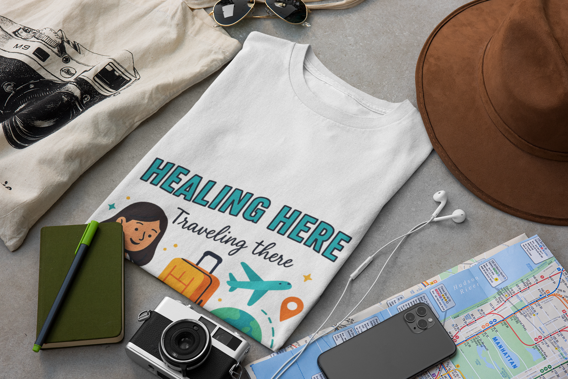 Travel-Inspired Healthcare T-Shirt, Best Doctor Gift, Travel Nurse Apparel, Healing Here Tee, Unisex Graphic Shirt, Vacation Outfit Product vendor