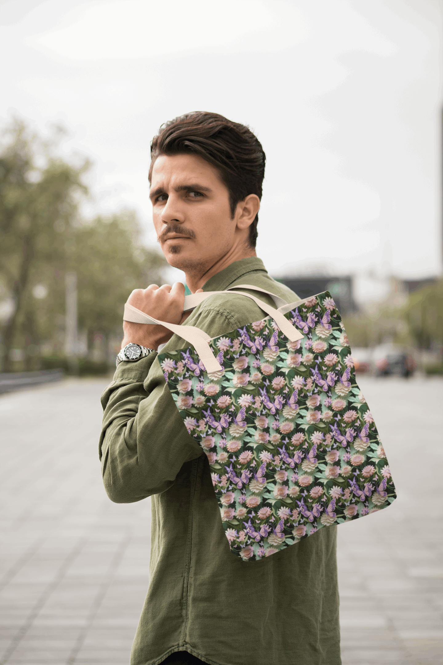 Floral Pattern Tote Bag - Stylish Eco-Friendly Accessory for Everyday Use
