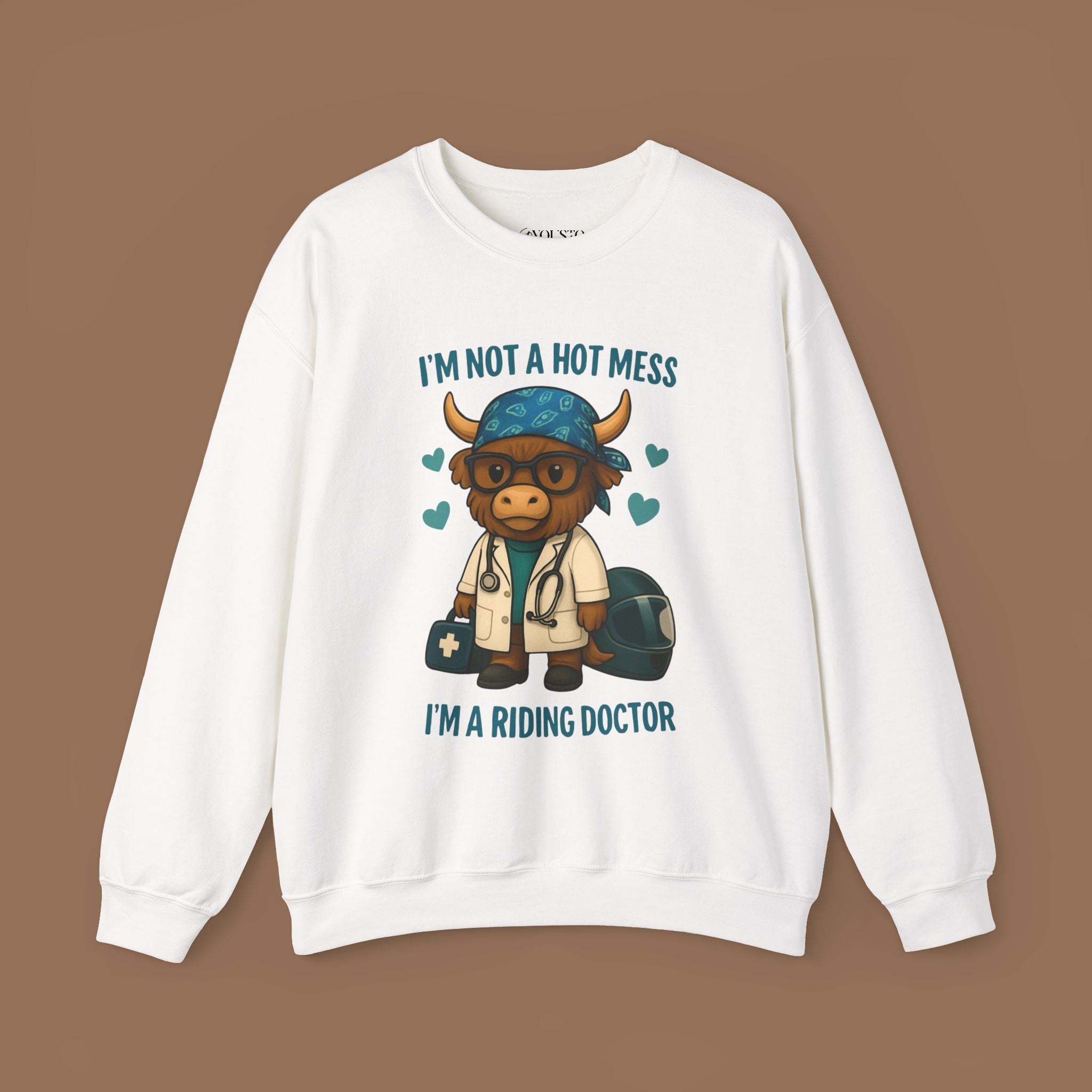 Funny Riding Doctor Sweatshirt, Unisex Crewneck, Gift for Vet Lovers, Animal Lover Apparel, Cozy Casual Wear Product vendor