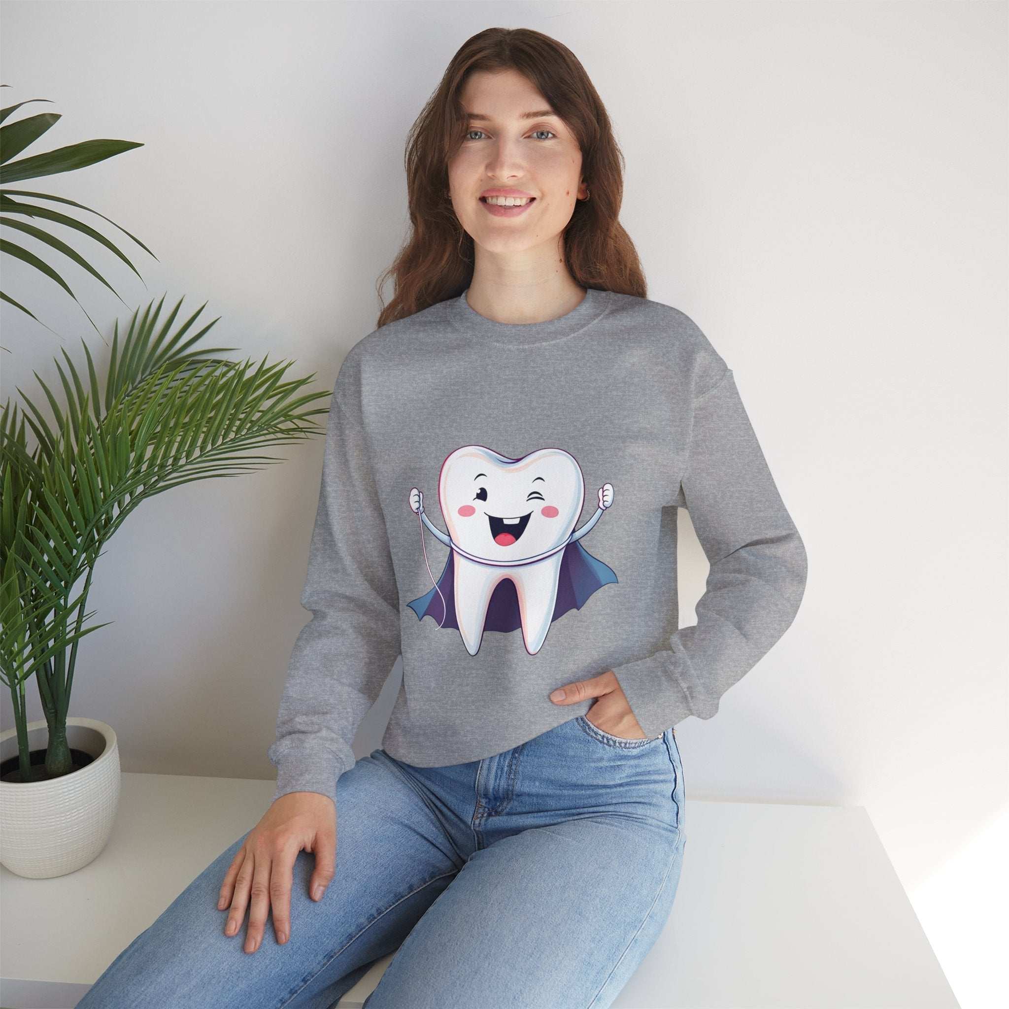 Tooth Fairy Crewneck Sweatshirt - Fun Dental Gift for Kids, Halloween Costume, Cozy Gift for Dentists, Floss On! Product vendor