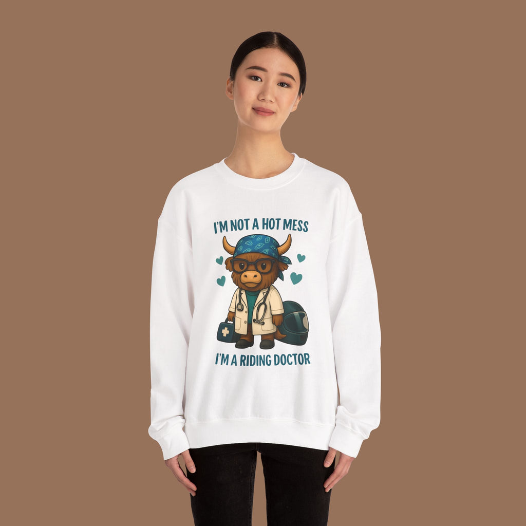 Funny Riding Doctor Sweatshirt, Unisex Crewneck, Gift for Vet Lovers, Animal Lover Apparel, Cozy Casual Wear Product vendor