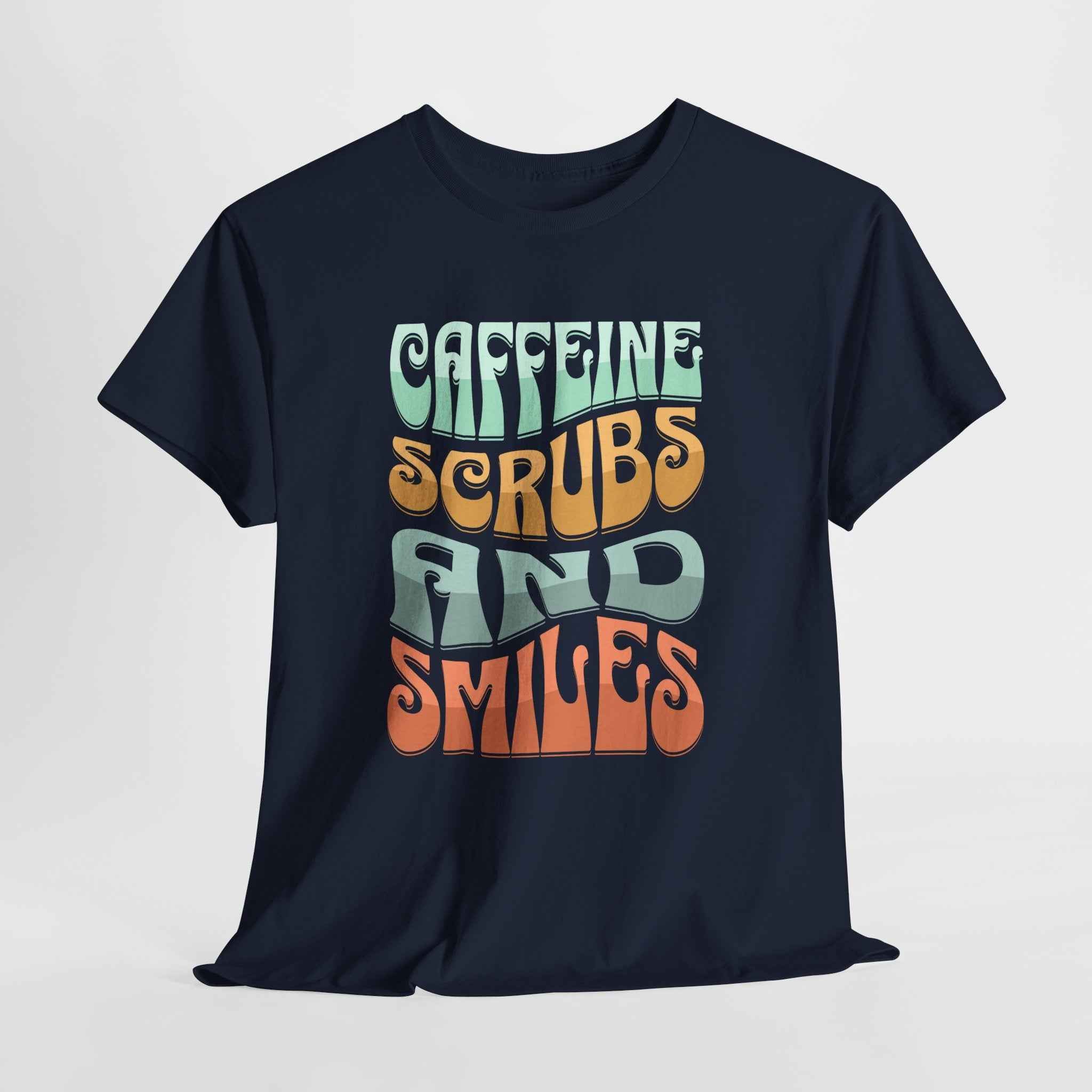Caffeine Scrubs and Smiles Unisex Heavy Cotton Tee
