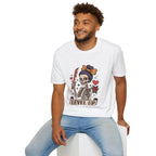 Level Up Skeleton Graphic Unisex Softstyle T-Shirt, Cute Halloween Tee, Gift for Gamers, Spooky Season Apparel, Goth Fashion Product vendor