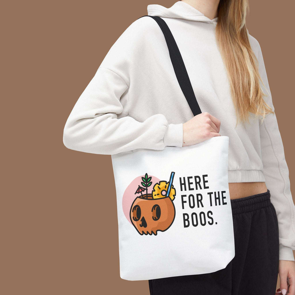 Halloween Tote Bag, Here for the Boos, Spooky Shopping Bag, Trick or Treat Tote, Autumn Accessory - YOUSTOMIZE