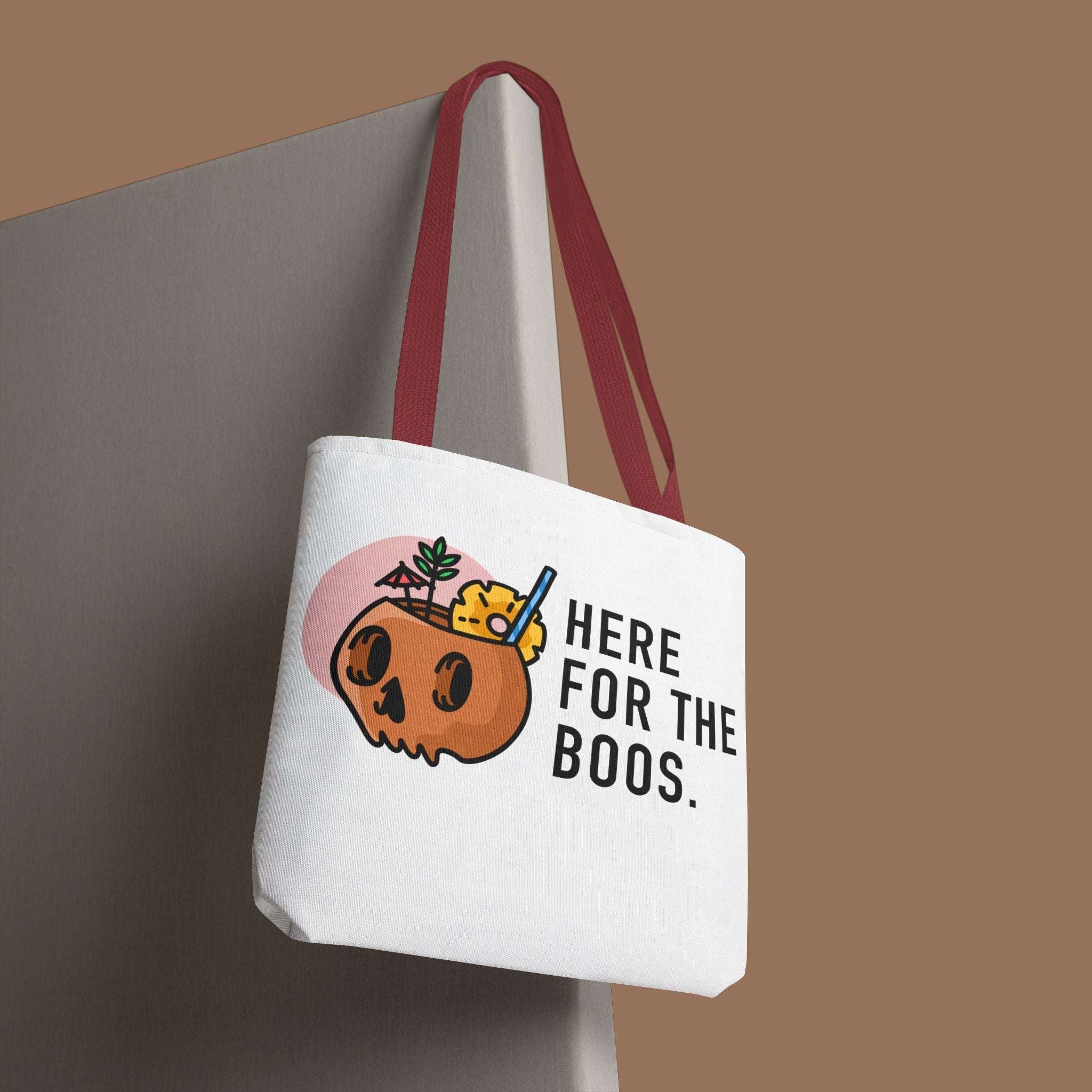 Halloween Tote Bag, Here for the Boos, Spooky Shopping Bag, Trick or Treat Tote, Autumn Accessory - YOUSTOMIZE