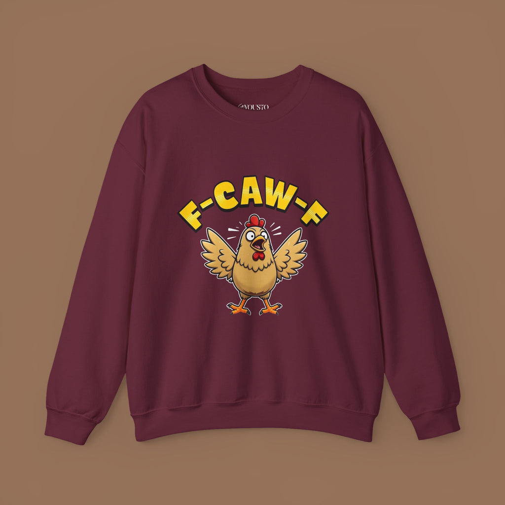 F-Caw-F Funny Chicken Sweatshirt, Unisex Crewneck, Gift for Chicken Lovers, Casual Wear, Cozy Outfit