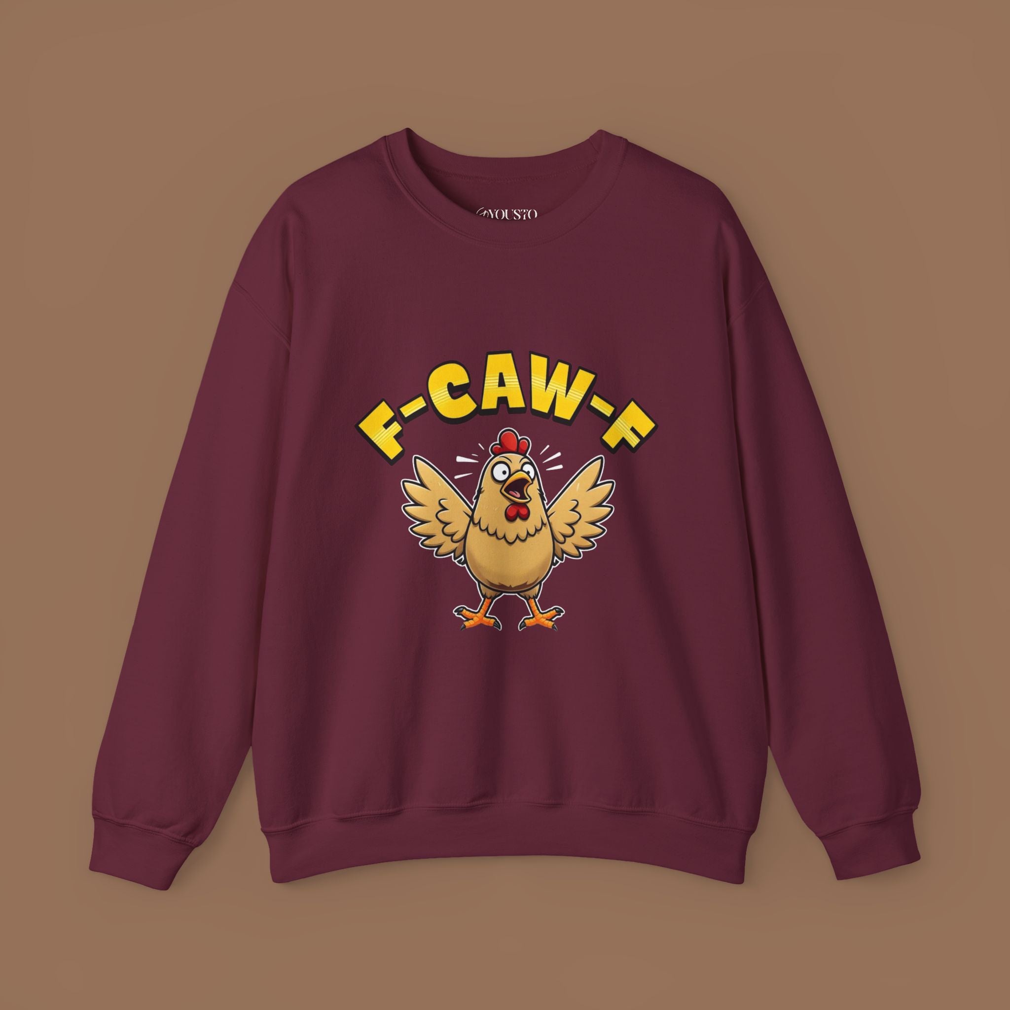 F-Caw-F Funny Chicken Sweatshirt, Unisex Crewneck, Gift for Chicken Lovers, Casual Wear, Cozy Outfit