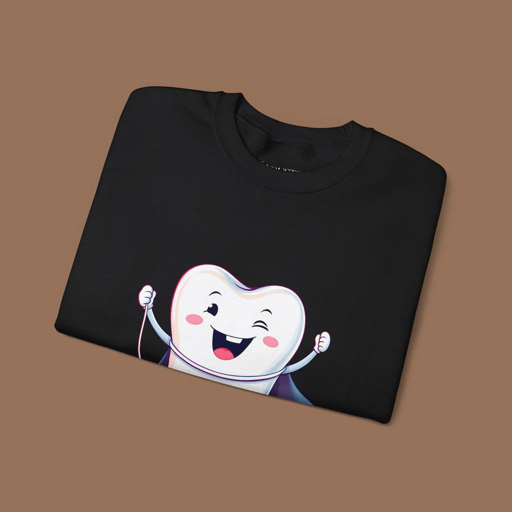 Tooth Fairy Crewneck Sweatshirt - Fun Dental Gift for Kids, Halloween Costume, Cozy Gift for Dentists, Floss On! - YOUSTOMIZE