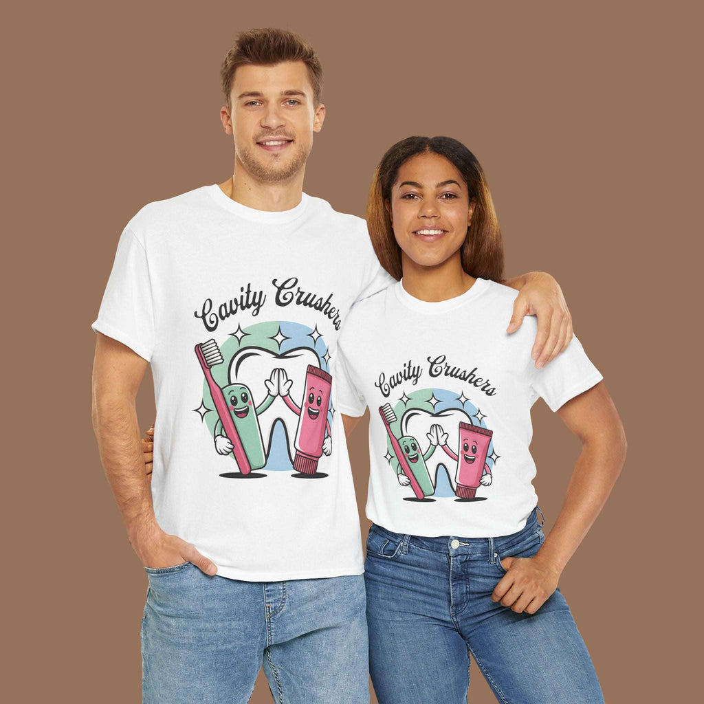 Cavity Crushers Tee - Fun Unisex Cotton Shirt, Perfect for Kids, Dentist Visits, Gifts, Birthdays, and Smiles! - YOUSTOMIZE