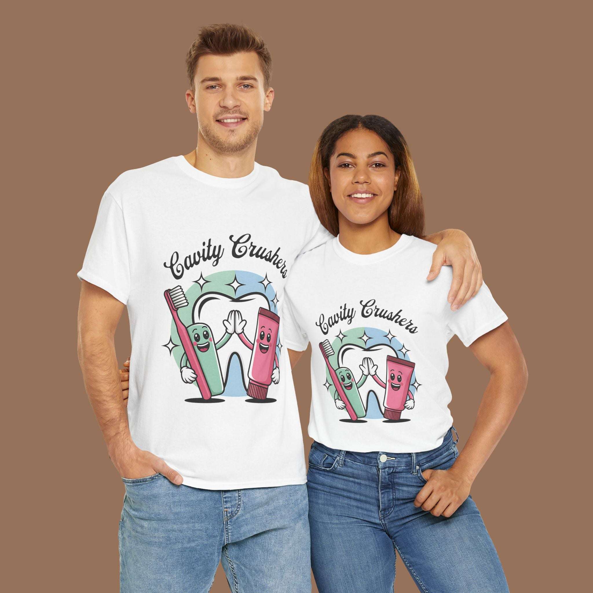 Cavity Crushers Tee - Fun Unisex Cotton Shirt, Perfect for Kids, Dentist Visits, Gifts, Birthdays, and Smiles! - YOUSTOMIZE