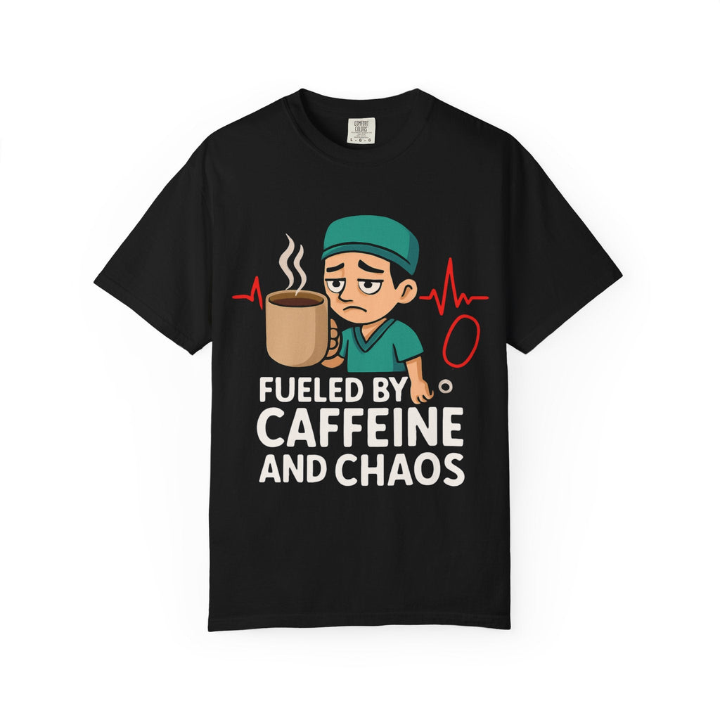 Nurse Coffee T-Shirt | Fueled by Caffeine and Chaos, Gift for Healthcare Workers, Funny Medical Tee Product vendor