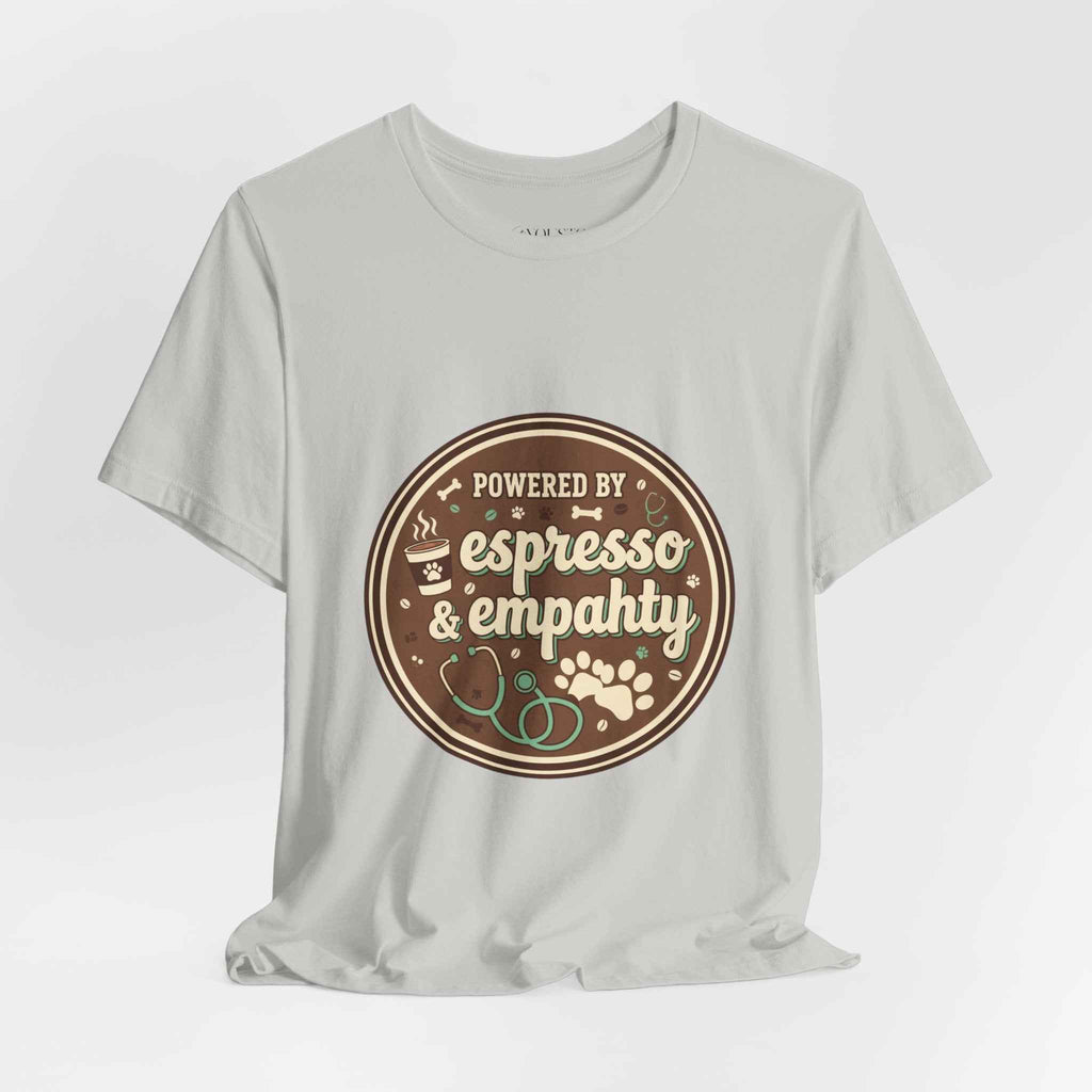 Empathy & Espresso Unisex T-Shirt for Veterinarians - Coffee Lover Vet Tee Gift