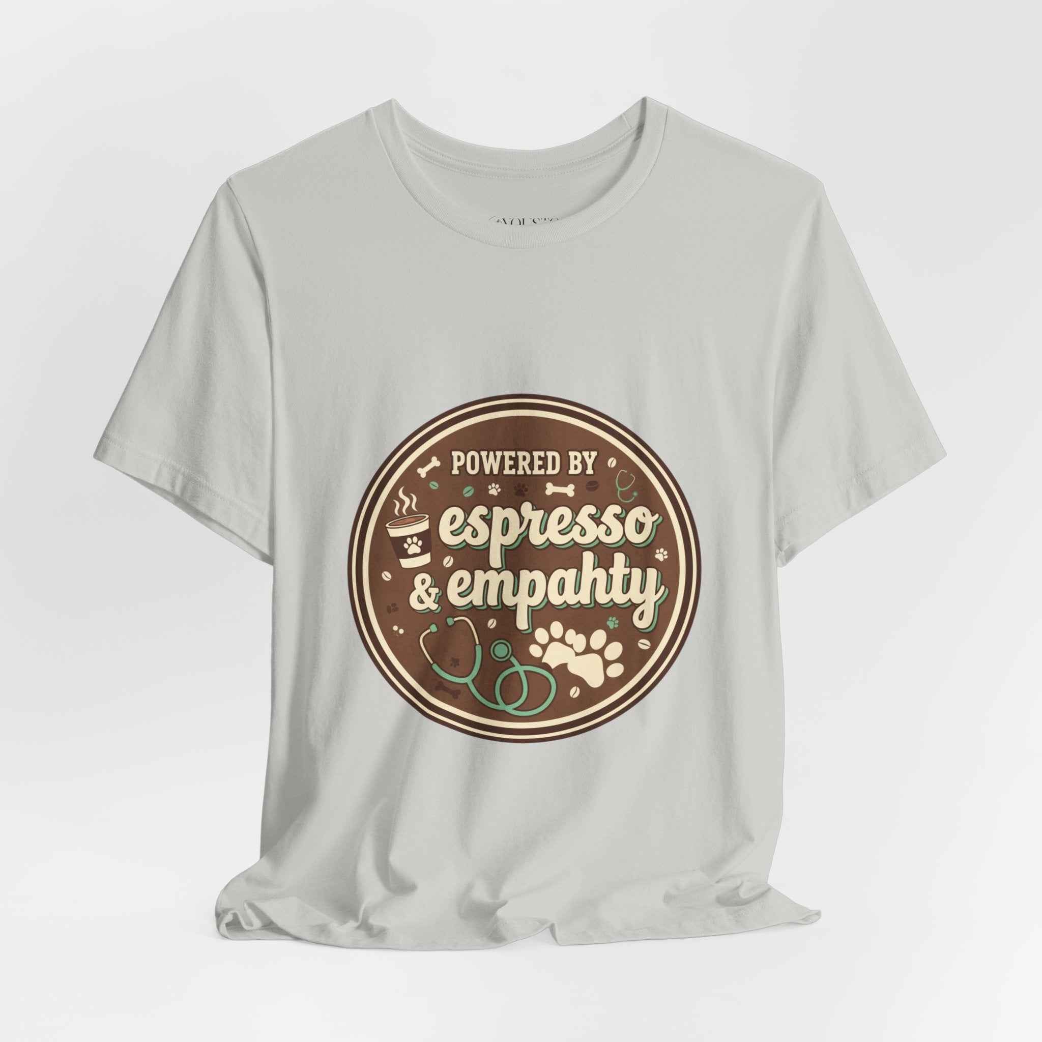 Empathy & Espresso Unisex T-Shirt for Veterinarians - Coffee Lover Vet Tee Gift
