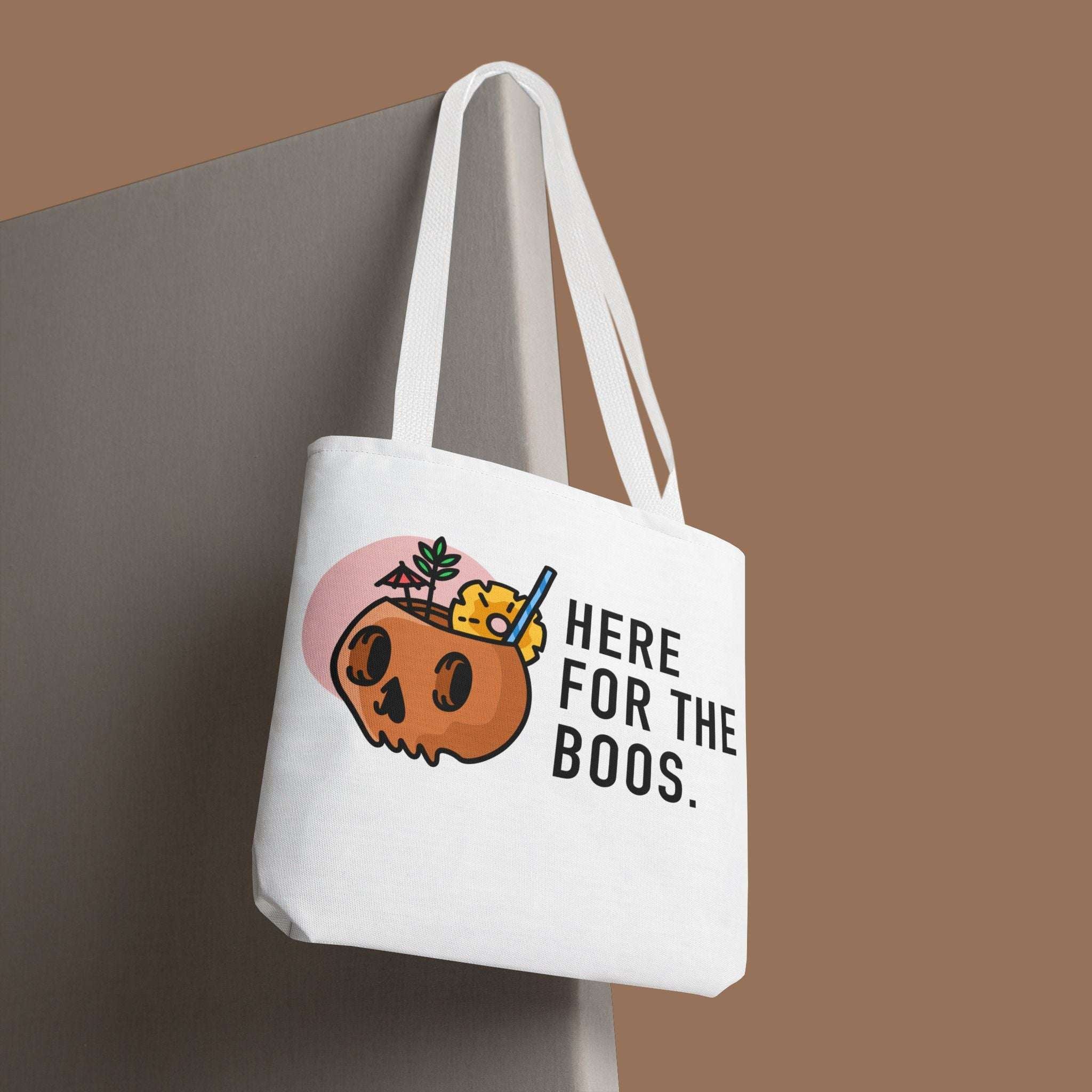 Halloween Tote Bag, Here for the Boos, Spooky Shopping Bag, Trick or Treat Tote, Autumn Accessory - YOUSTOMIZE