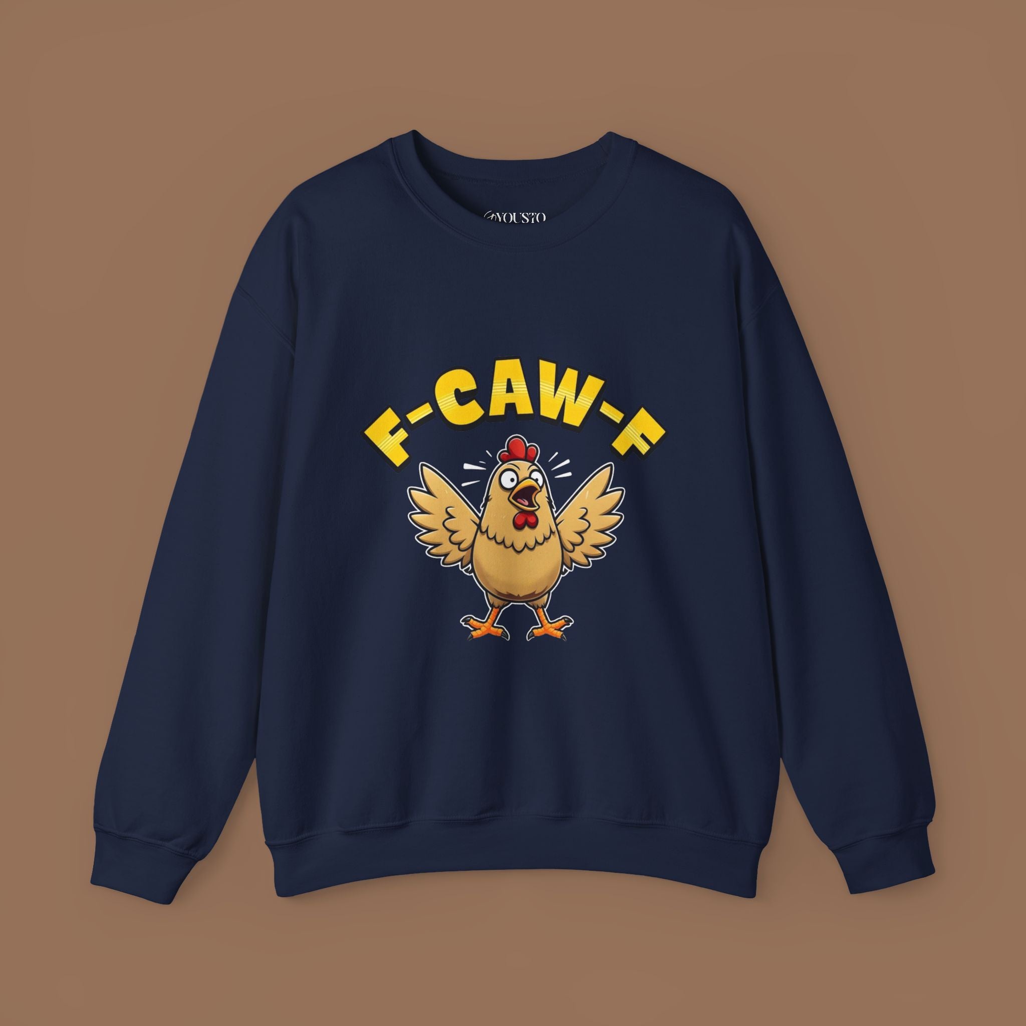 F-Caw-F Funny Chicken Sweatshirt, Unisex Crewneck, Gift for Chicken Lovers, Casual Wear, Cozy Outfit
