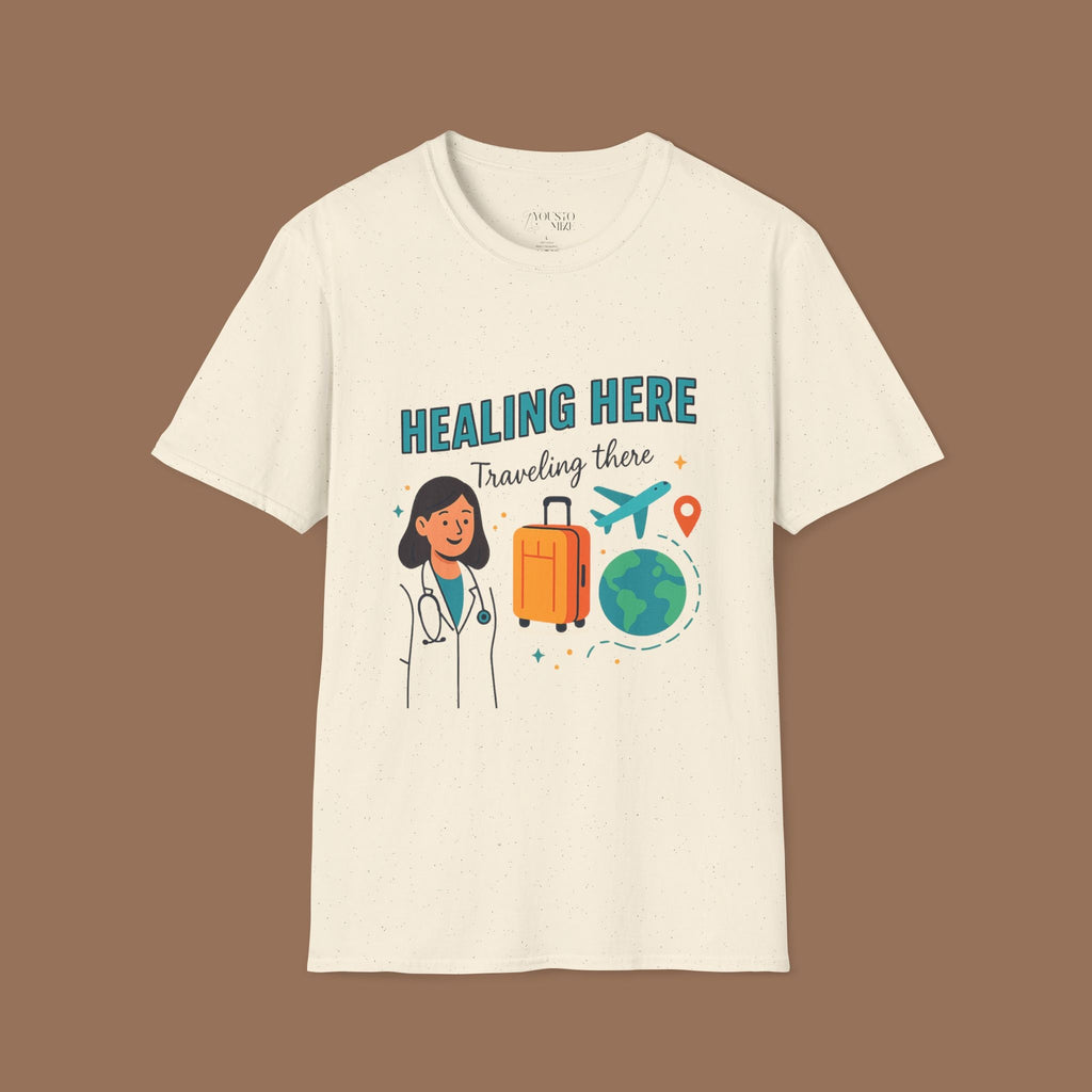 Travel-Inspired Healthcare T-Shirt, Best Doctor Gift, Travel Nurse Apparel, Healing Here Tee, Unisex Graphic Shirt, Vacation Outfit Product vendor