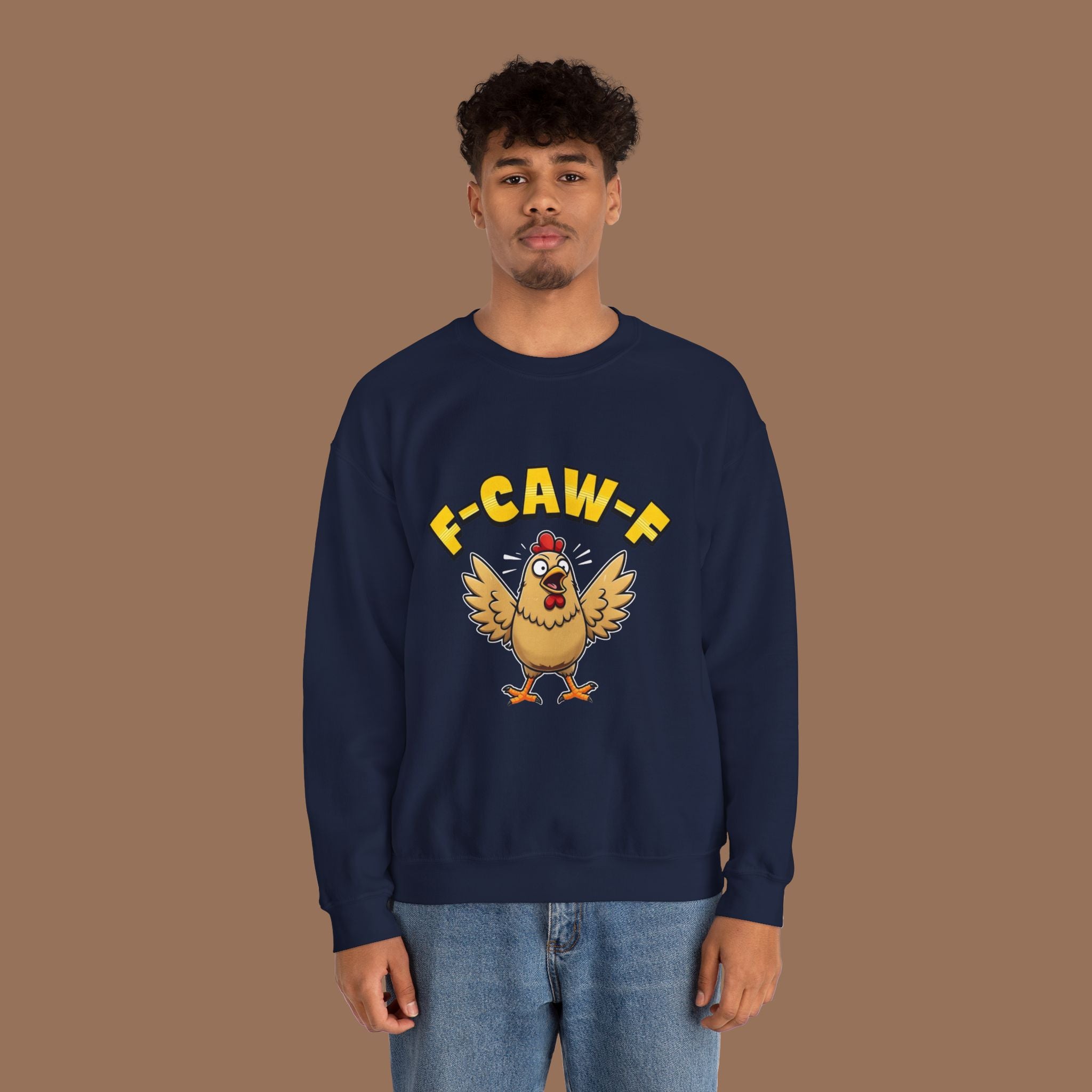 F-Caw-F Funny Chicken Sweatshirt, Unisex Crewneck, Gift for Chicken Lovers, Casual Wear, Cozy Outfit