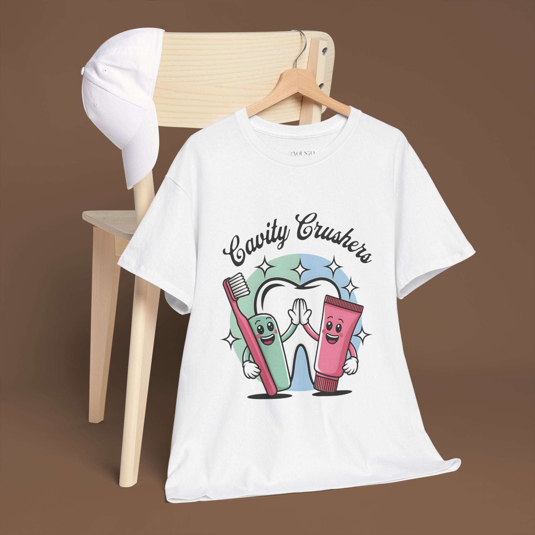Cavity Crushers Tee - Fun Unisex Cotton Shirt, Perfect for Kids, Dentist Visits, Gifts, Birthdays, and Smiles! - YOUSTOMIZE