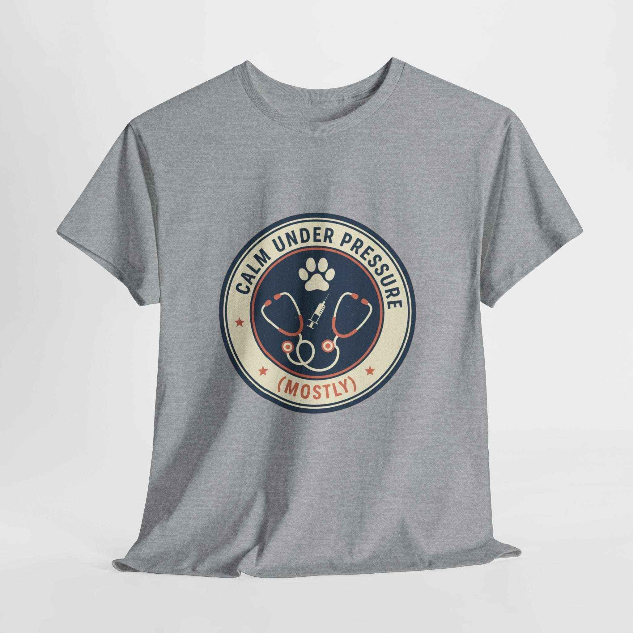 Calm Under Pressure" Vet Tech T-Shirt | Vintage Animal Care Design