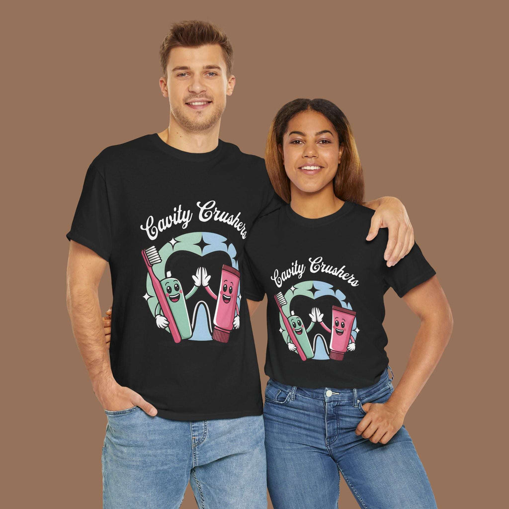 Cavity Crushers Tee - Fun Unisex Cotton Shirt, Perfect for Kids, Dentist Visits, Gifts, Birthdays, and Smiles! - YOUSTOMIZE