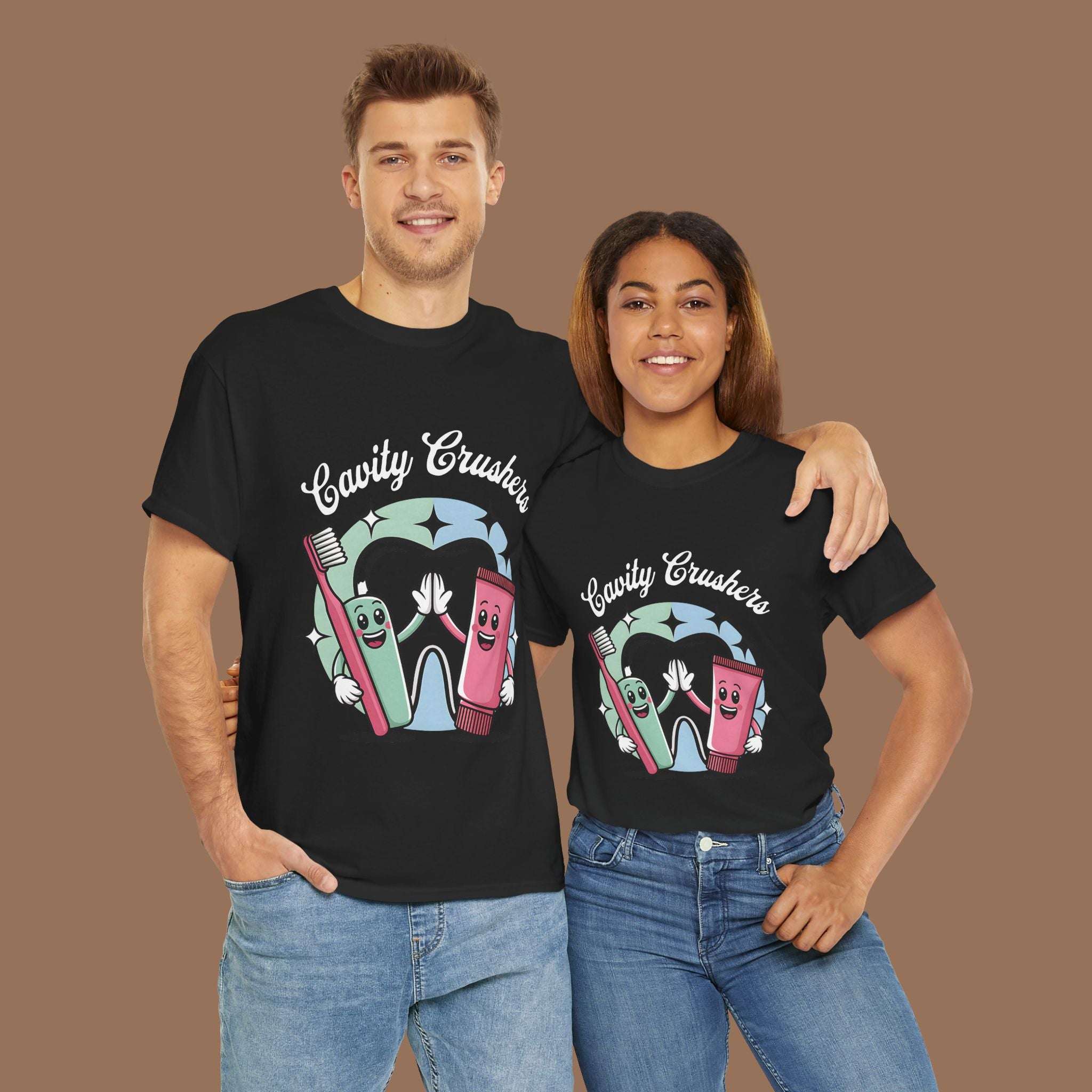 Cavity Crushers Tee - Fun Unisex Cotton Shirt, Perfect for Kids, Dentist Visits, Gifts, Birthdays, and Smiles! - YOUSTOMIZE