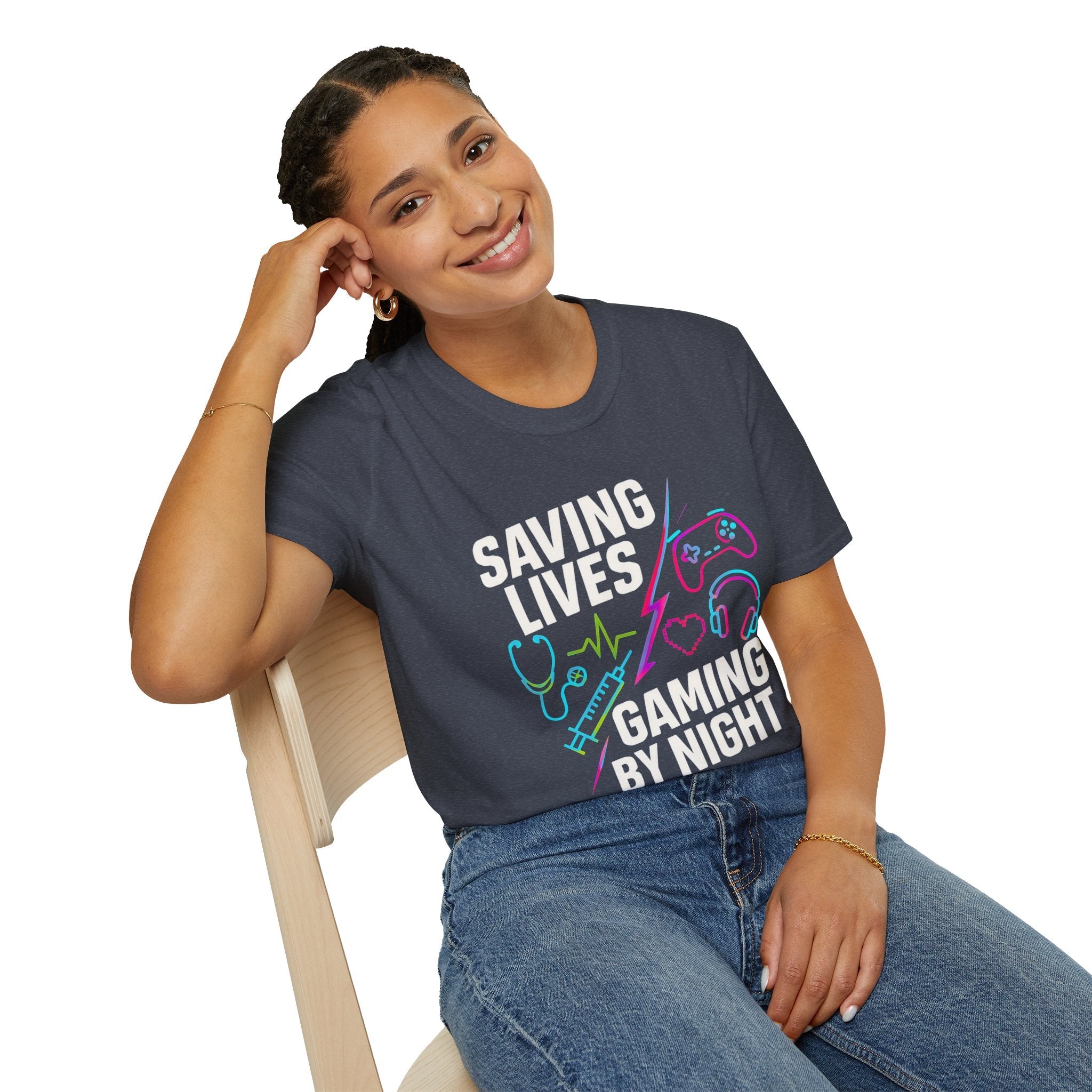 Gaming by Night Unisex T-Shirt | Perfect for Gamers, Medical Professionals, Casual Wear, Gift, Birthday Product vendor