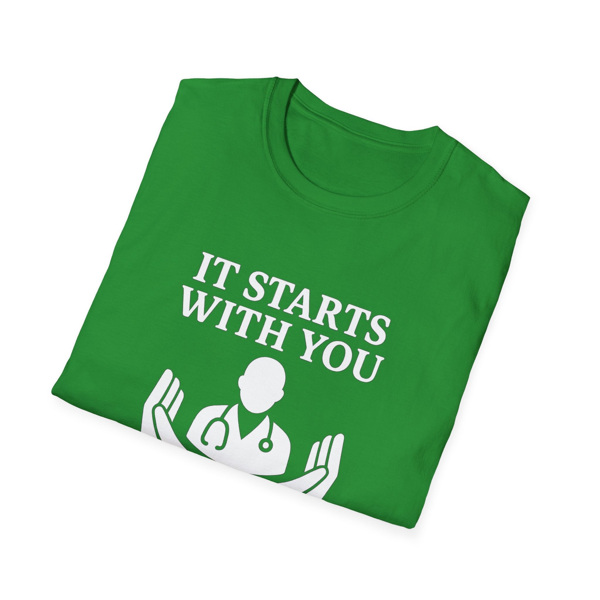 Inspirational Healthcare T-Shirt, Thank You for Choosing to Heal Shirt – Nurse Appreciation Gift – Doctor Gratitude T-shirt – It Starts With You – Minimalist Medical Design Product vendor