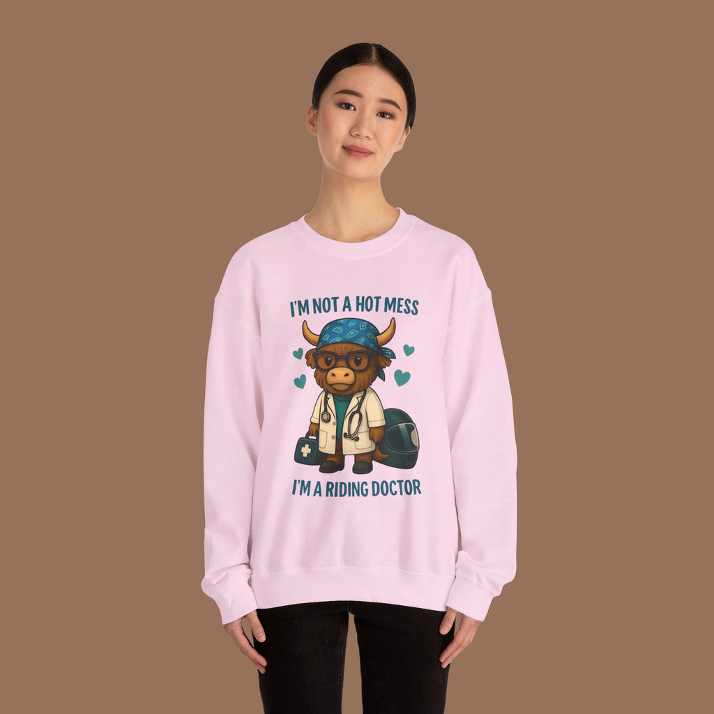 Funny Riding Doctor Sweatshirt, Unisex Crewneck, Gift for Vet Lovers, Animal Lover Apparel, Cozy Casual Wear Product vendor