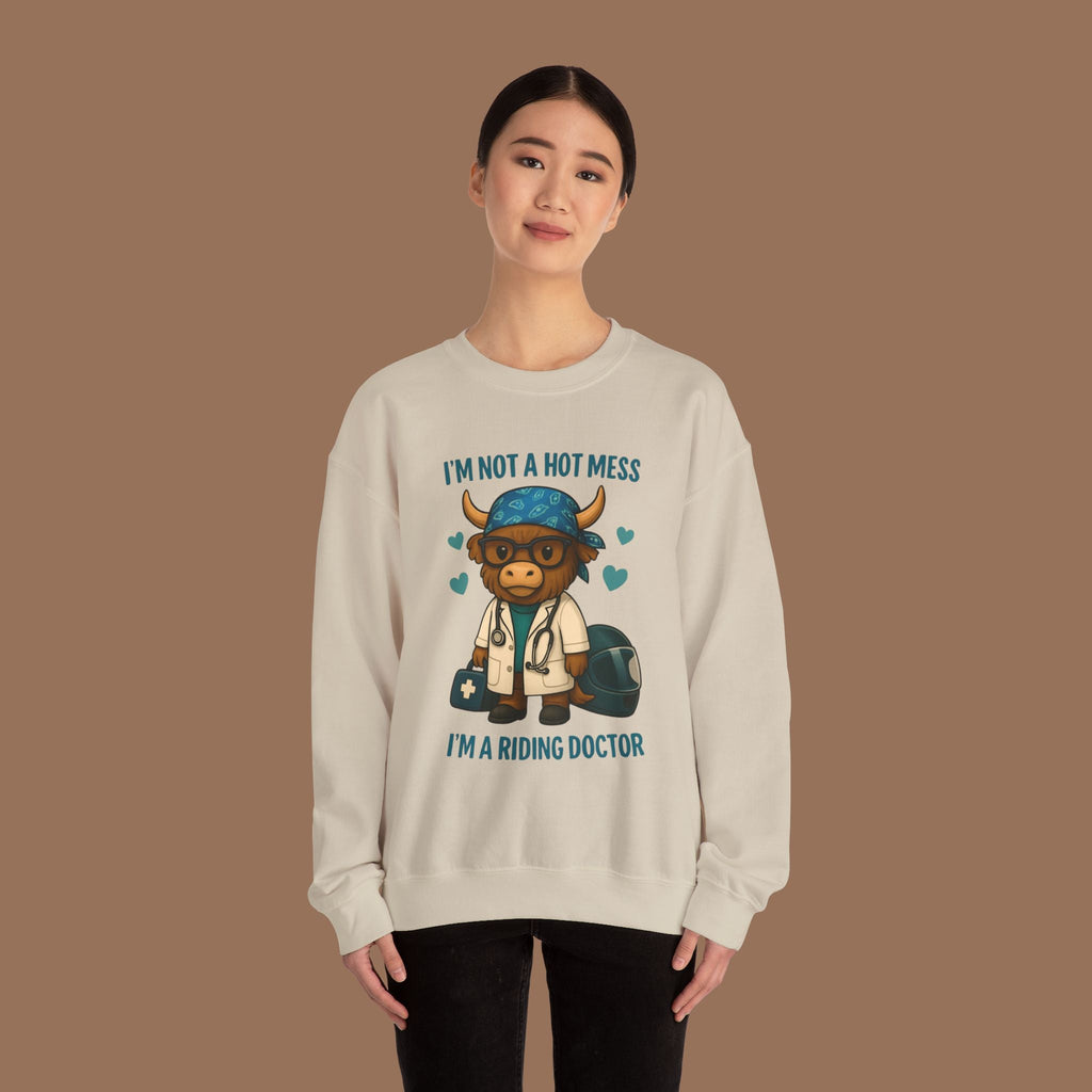 Funny Riding Doctor Sweatshirt, Unisex Crewneck, Gift for Vet Lovers, Animal Lover Apparel, Cozy Casual Wear Product vendor
