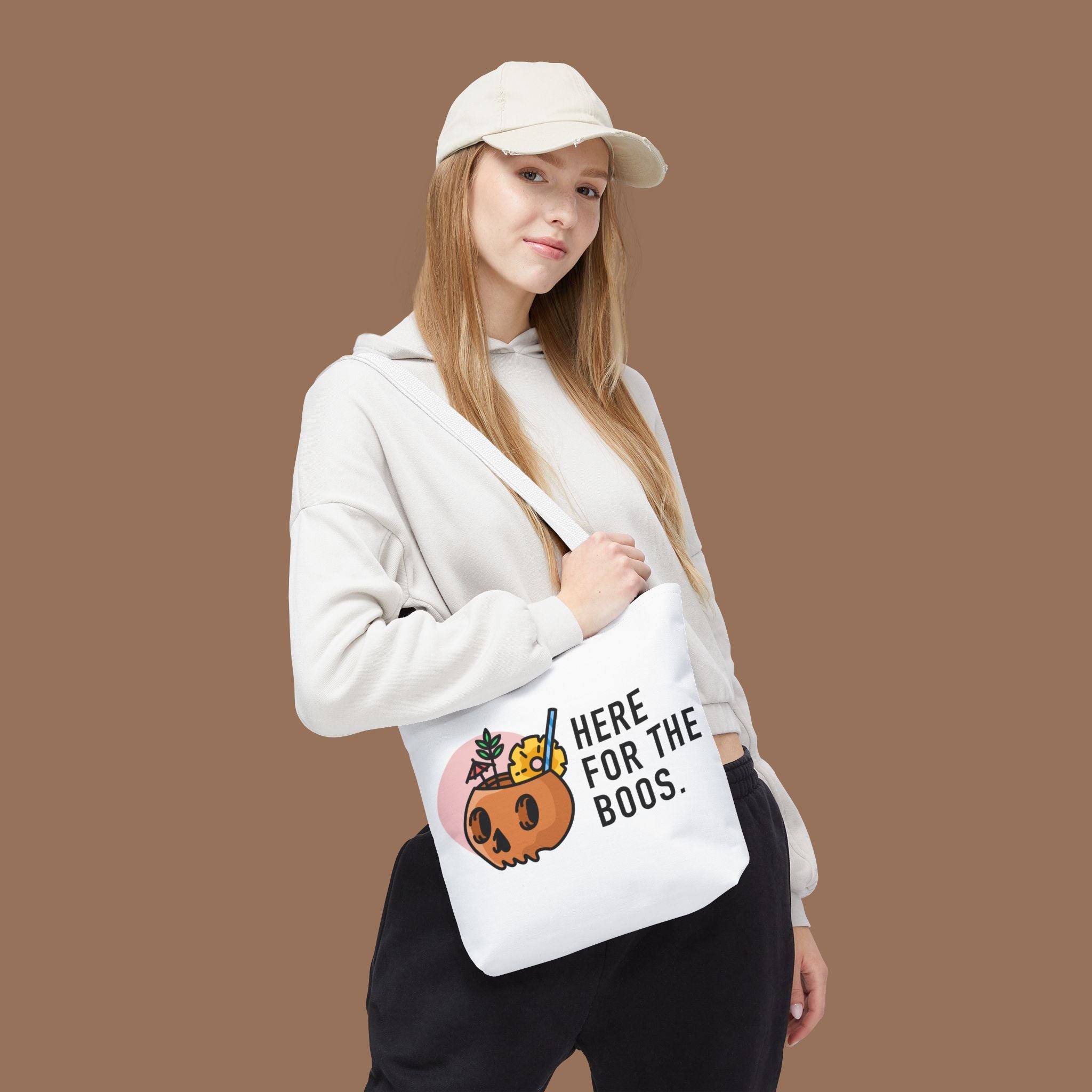 Halloween Tote Bag, Here for the Boos, Spooky Shopping Bag, Trick or Treat Tote, Autumn Accessory - YOUSTOMIZE