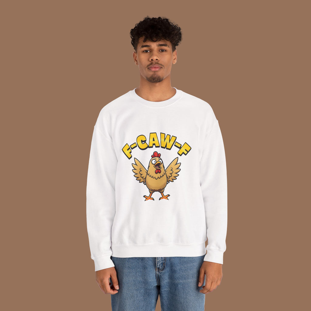 F-Caw-F Funny Chicken Sweatshirt, Unisex Crewneck, Gift for Chicken Lovers, Casual Wear, Cozy Outfit