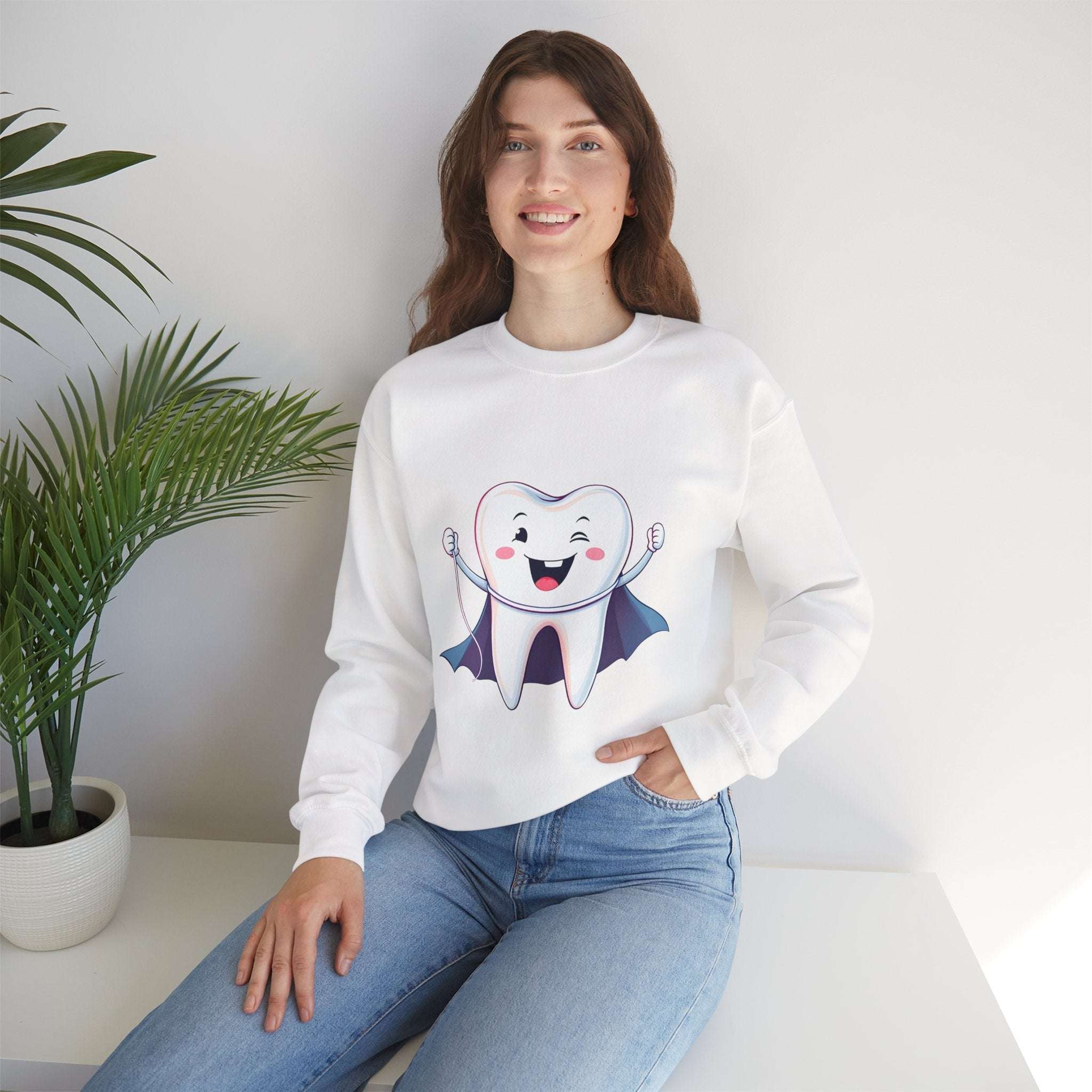 Tooth Fairy Crewneck Sweatshirt - Fun Dental Gift for Kids, Halloween Costume, Cozy Gift for Dentists, Floss On! Product vendor