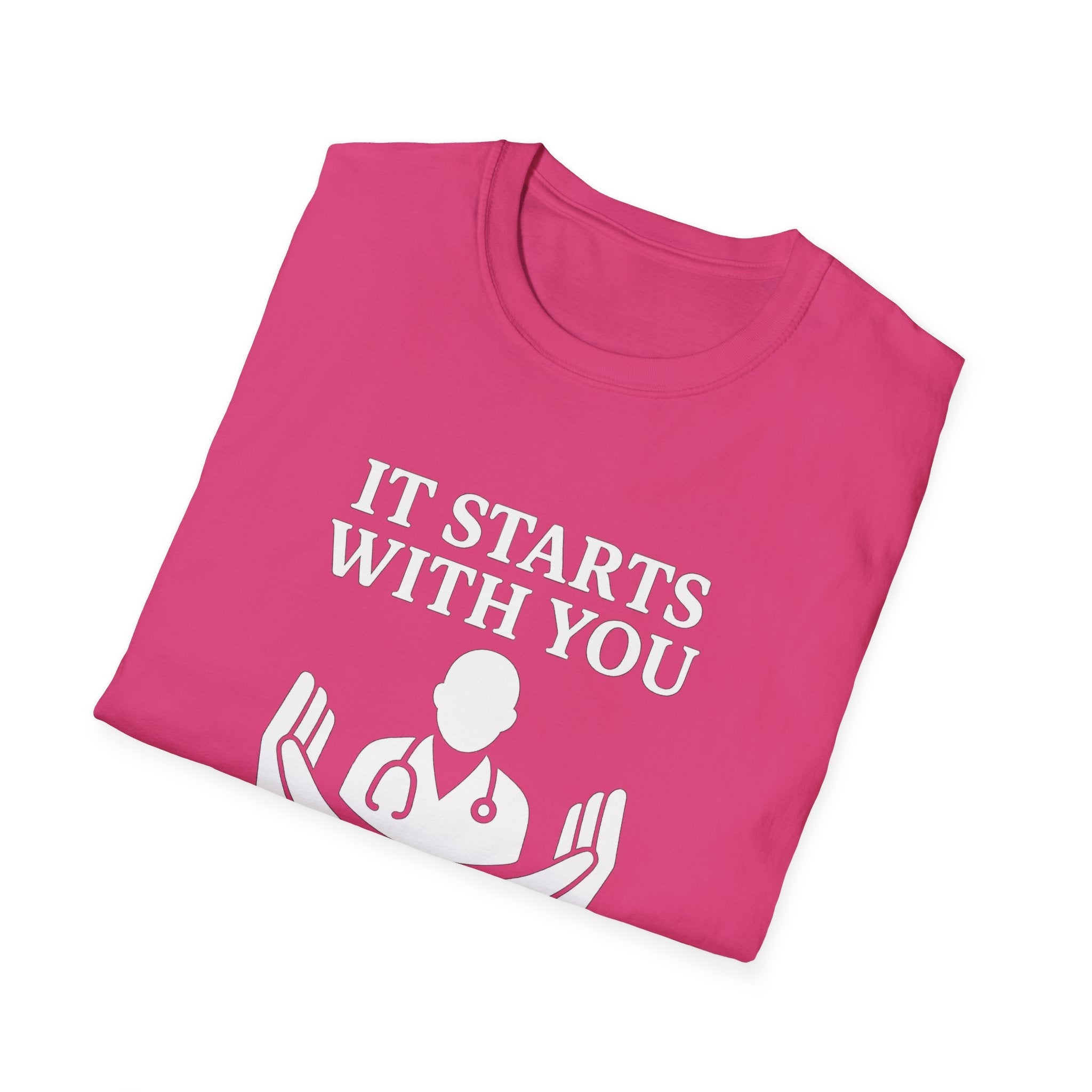 Inspirational Healthcare T-Shirt, Thank You for Choosing to Heal Shirt – Nurse Appreciation Gift – Doctor Gratitude T-shirt – It Starts With You – Minimalist Medical Design Product vendor